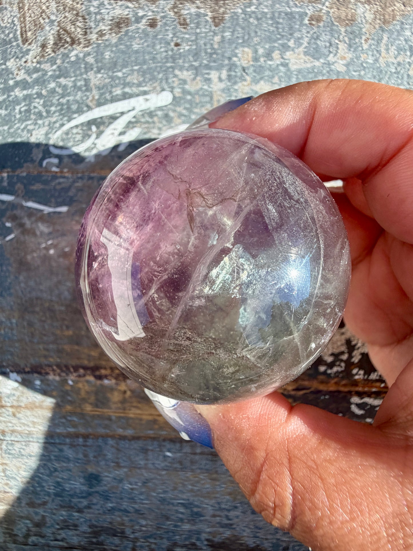 Gorgeous Stormy Water Fluorite Sphere | Opt 40