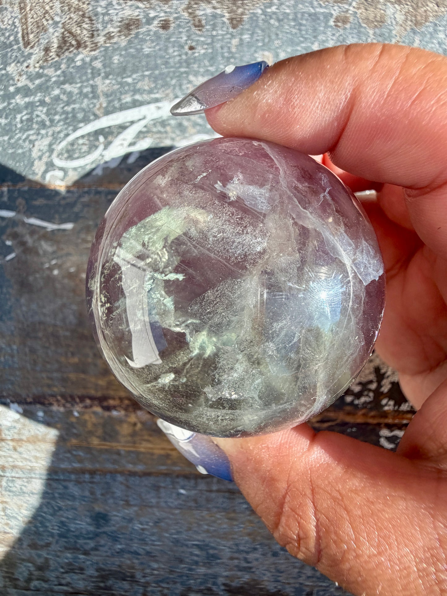 Gorgeous Stormy Water Fluorite Sphere | Opt 40