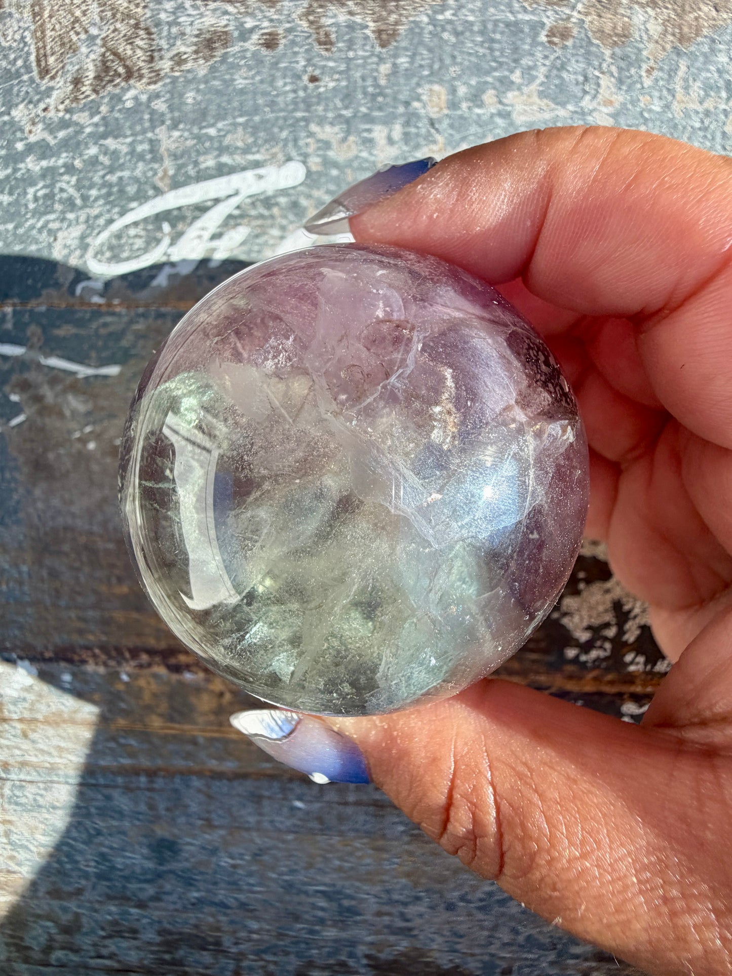 Gorgeous Stormy Water Fluorite Sphere | Opt 40