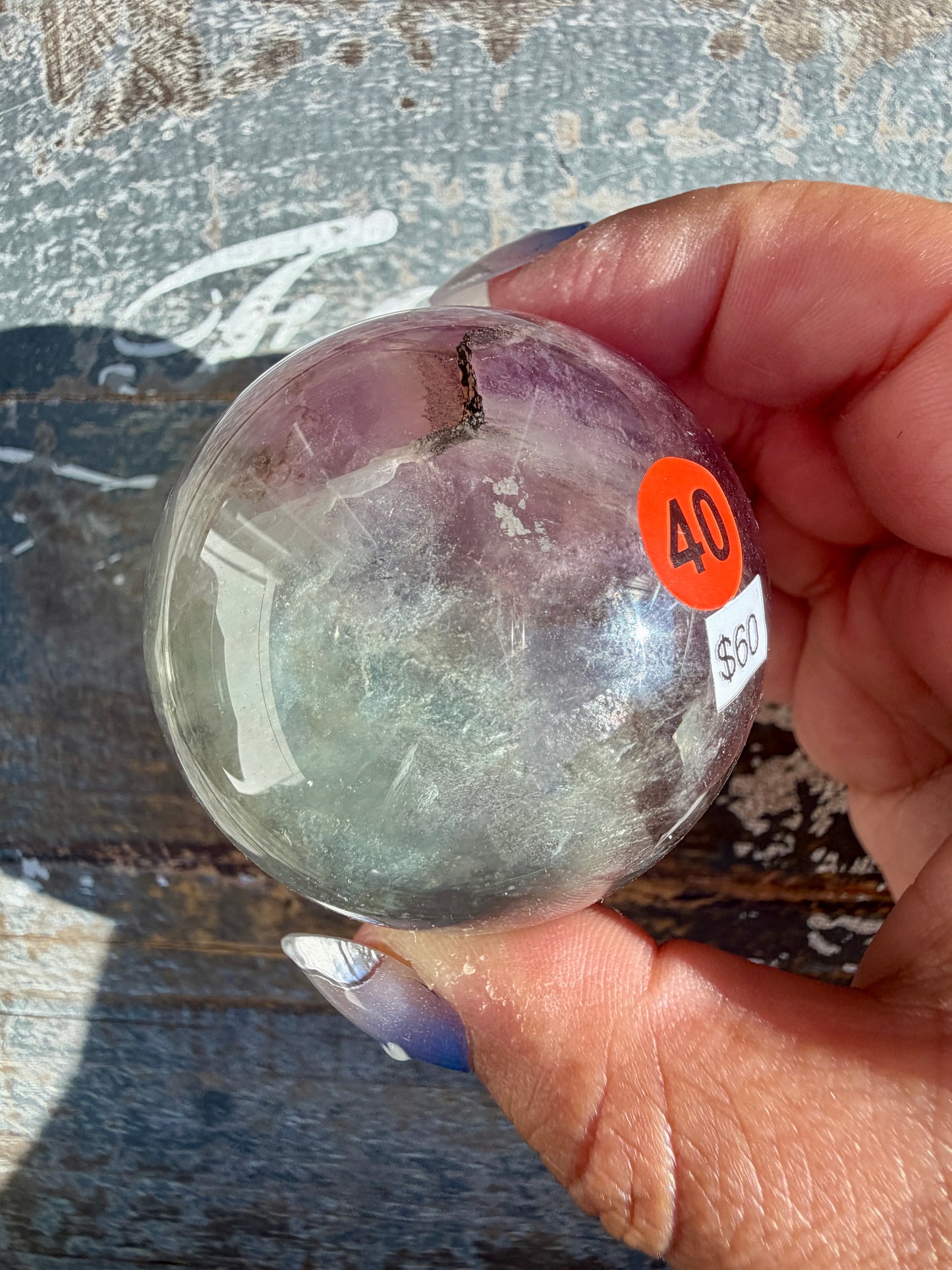 Gorgeous Stormy Water Fluorite Sphere | Opt 40