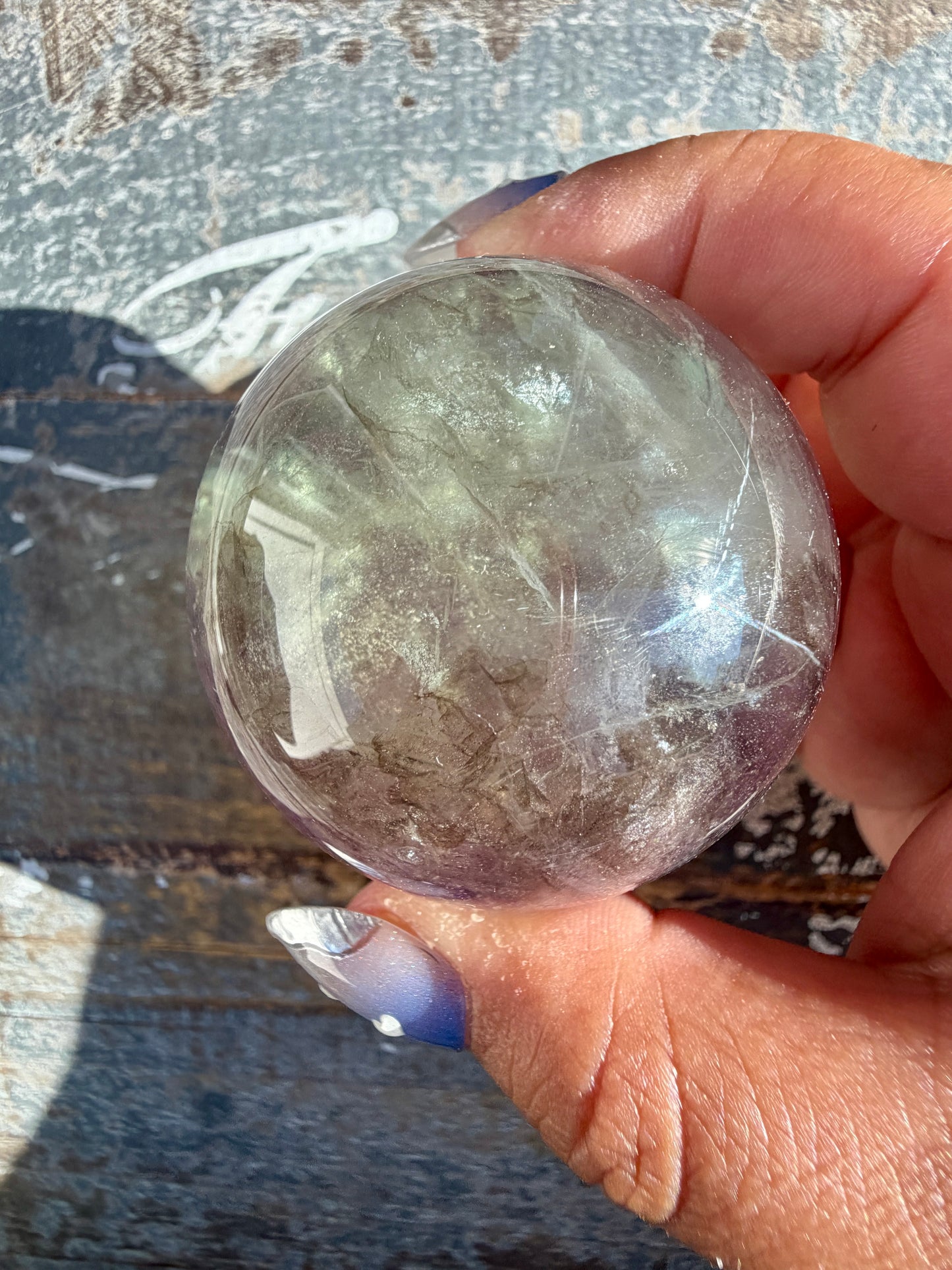 Gorgeous Stormy Water Fluorite Sphere | Opt 40