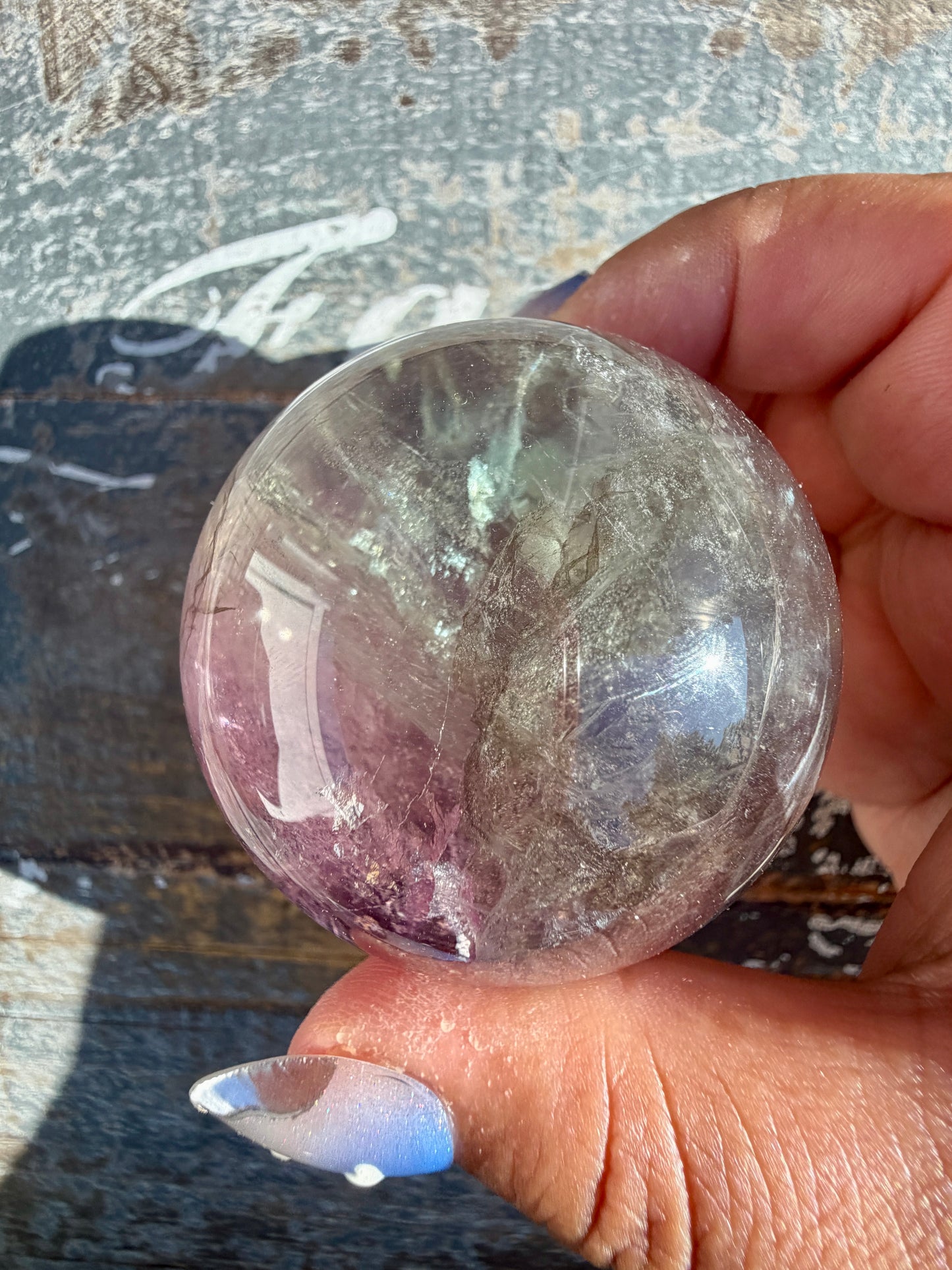 Gorgeous Stormy Water Fluorite Sphere | Opt 40