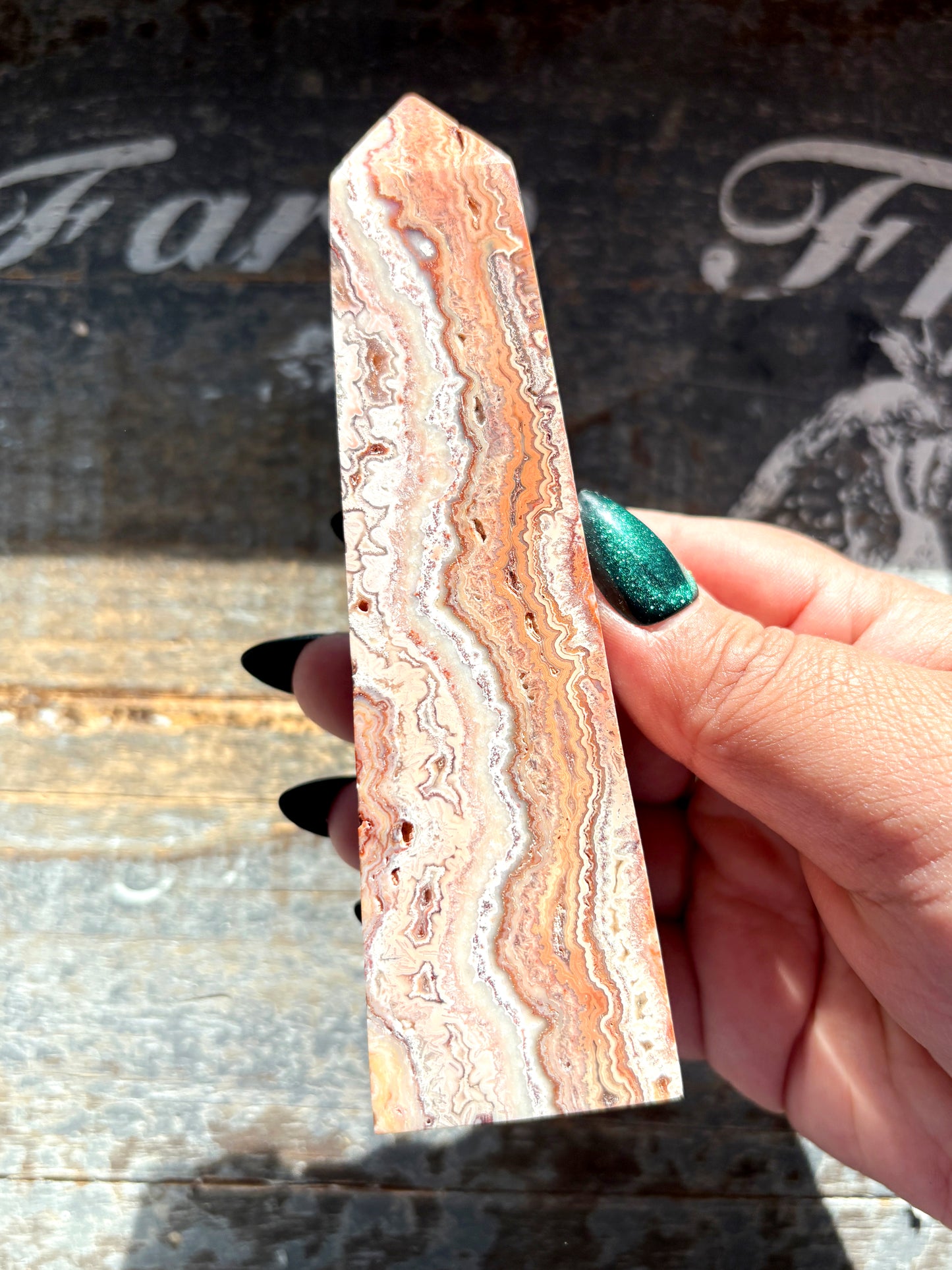 Gorgeous Pink Lace Agate Tower from Indonesia