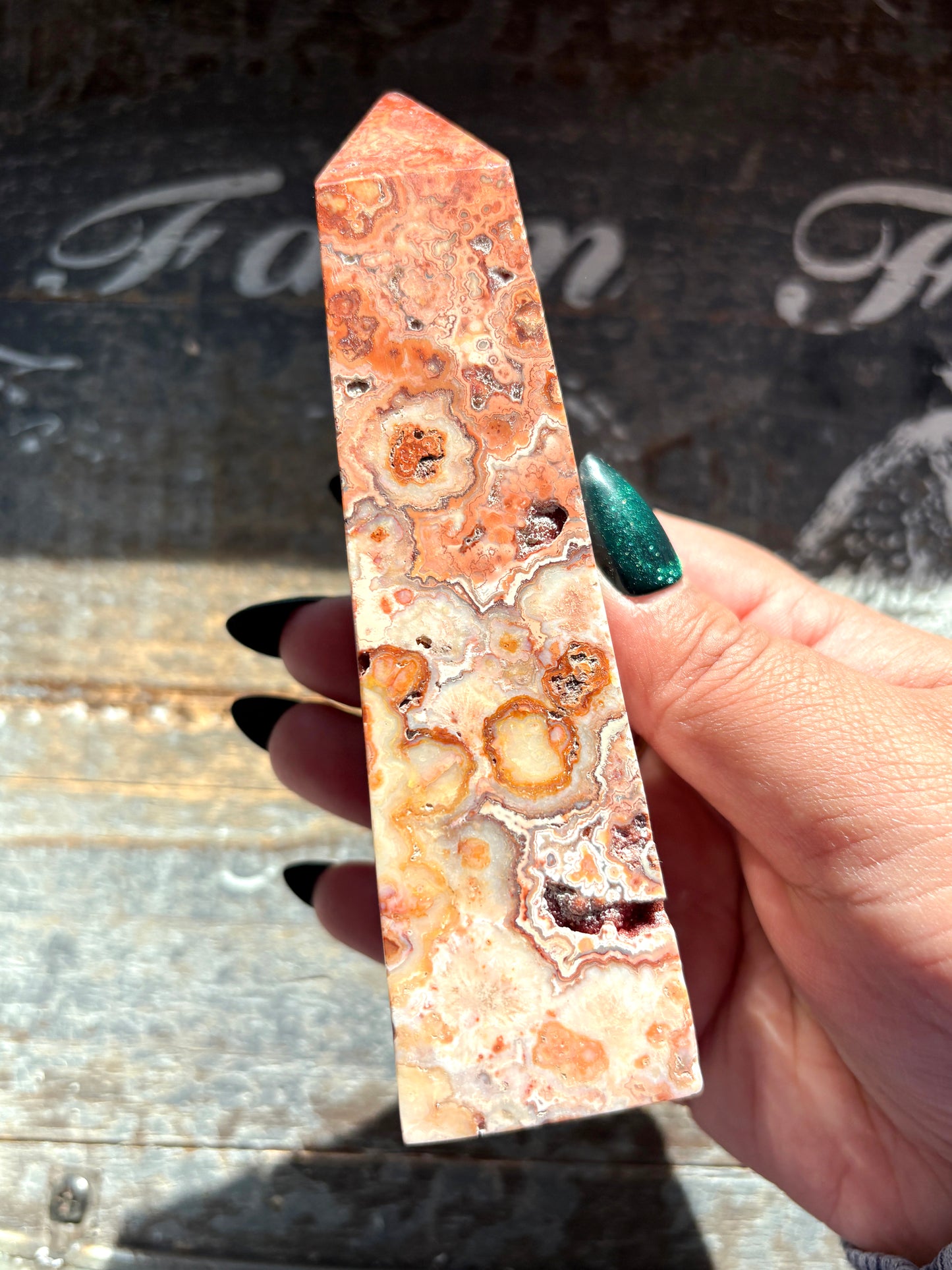 Gorgeous Pink Lace Agate Tower from Indonesia