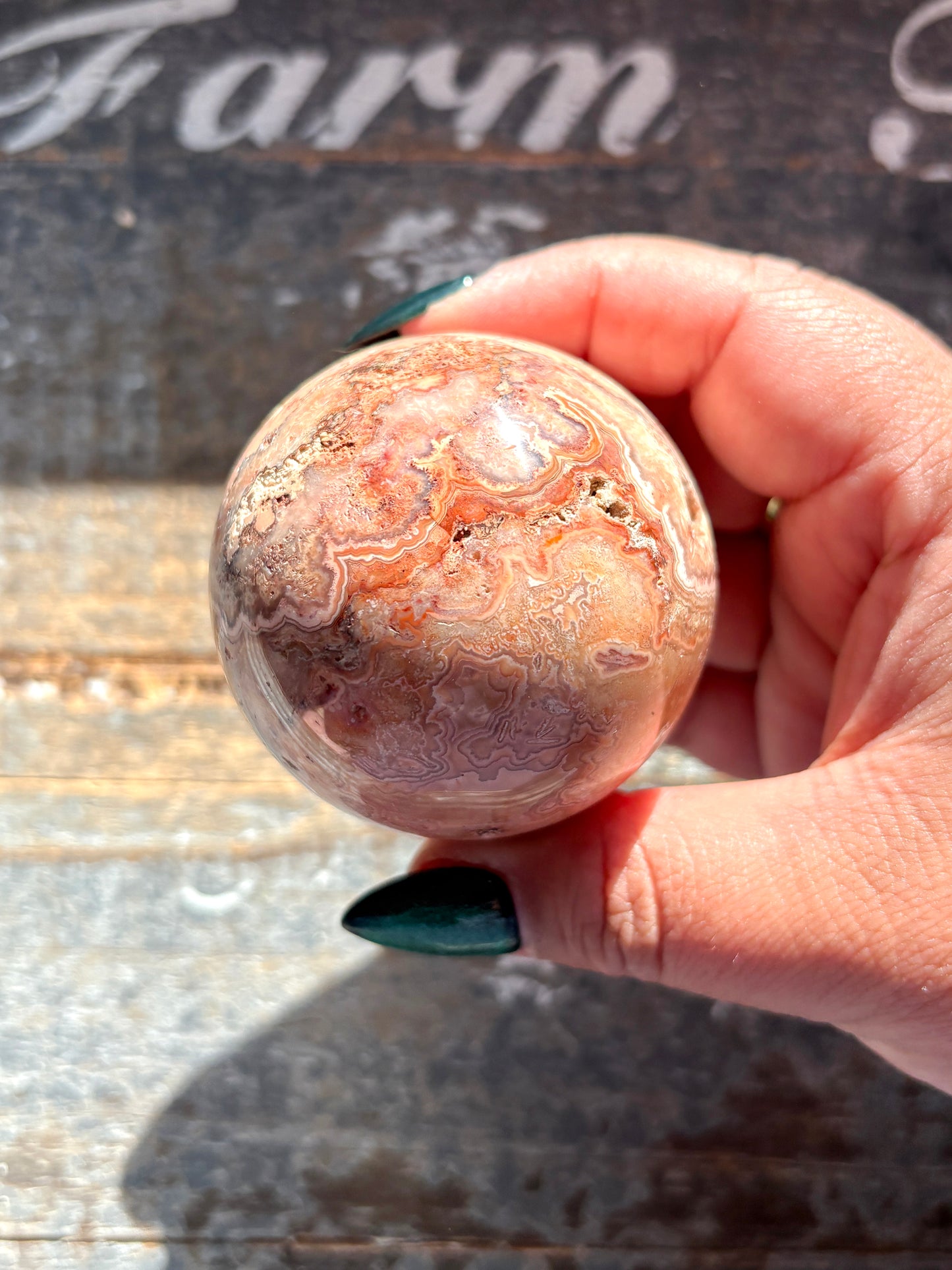 Gorgeous Pink Lace Agate Sphere from Indonesia