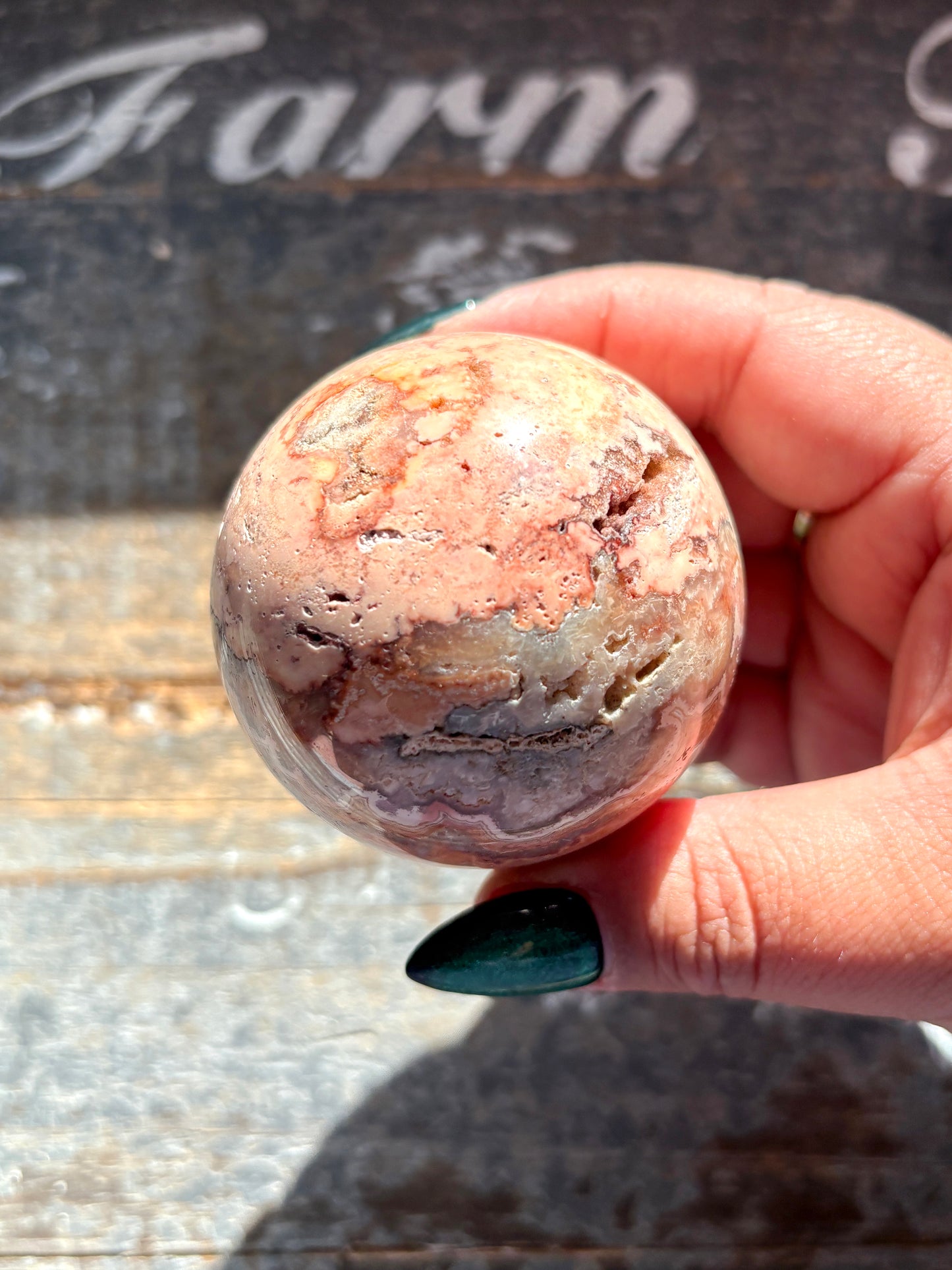 Gorgeous Pink Lace Agate Sphere from Indonesia