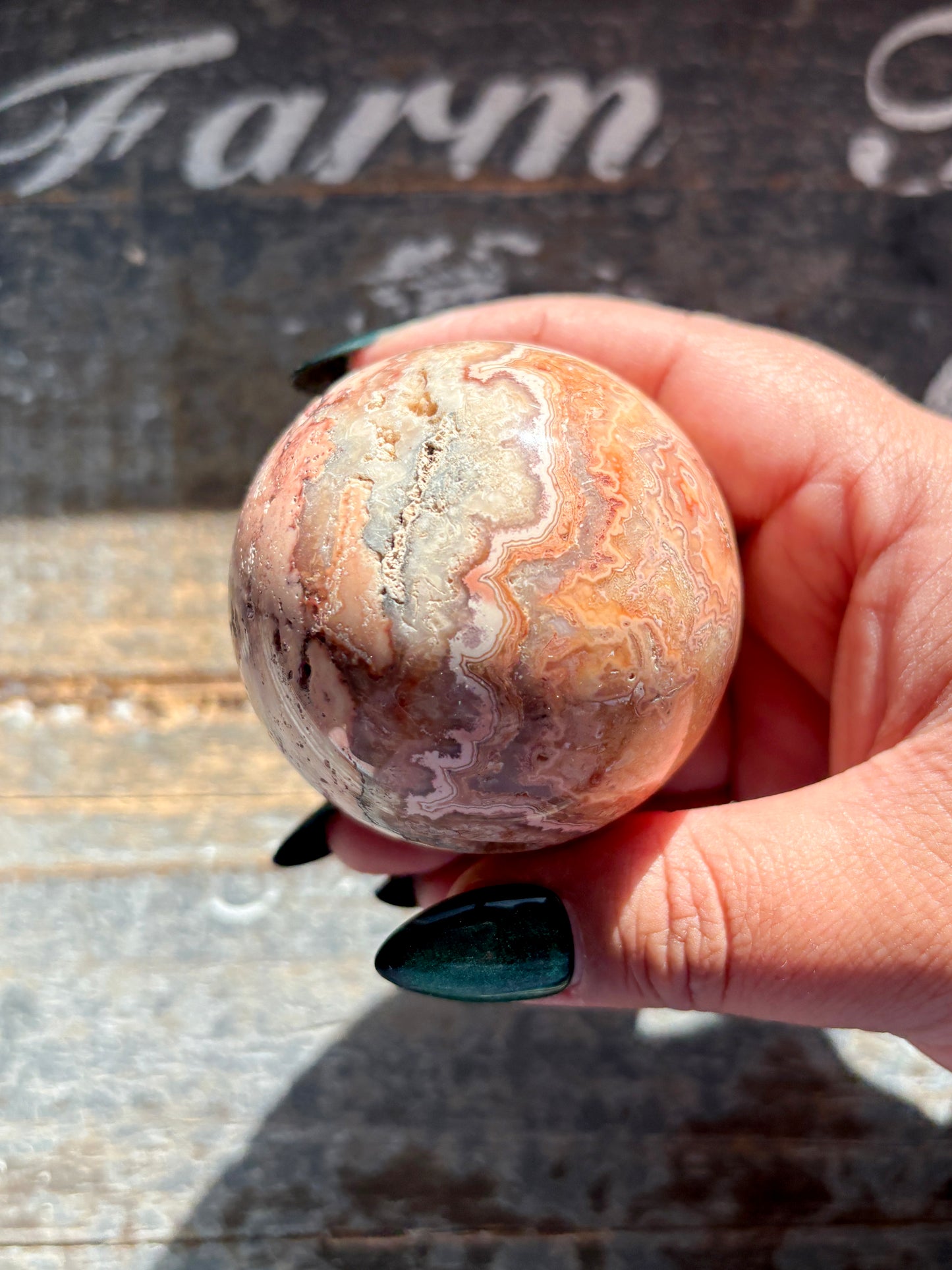 Gorgeous Pink Lace Agate Sphere from Indonesia