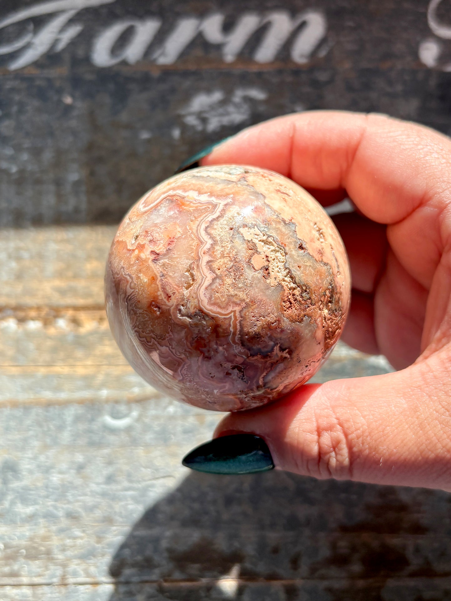 Gorgeous Pink Lace Agate Sphere from Indonesia