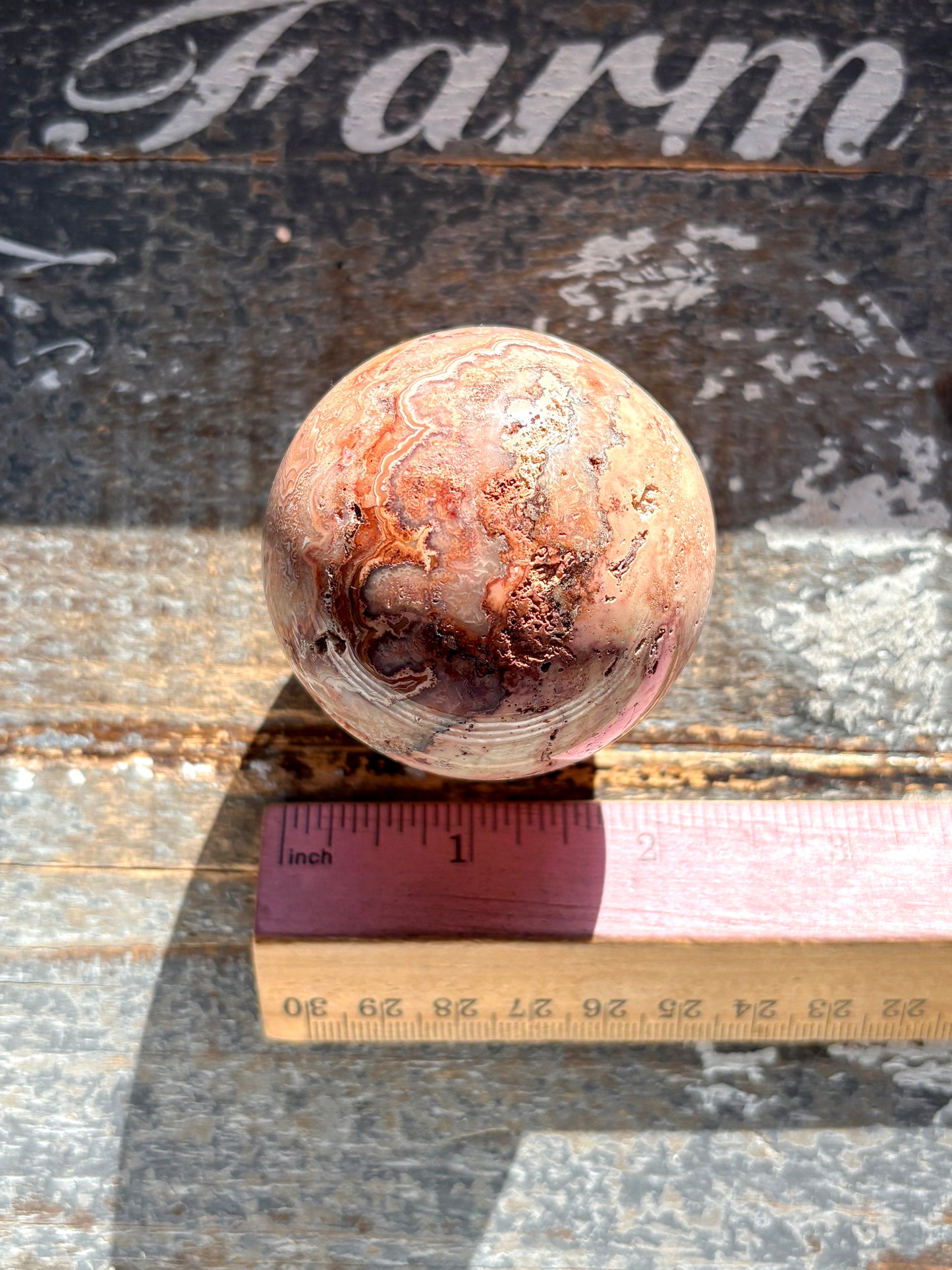 Gorgeous Pink Lace Agate Sphere from Indonesia