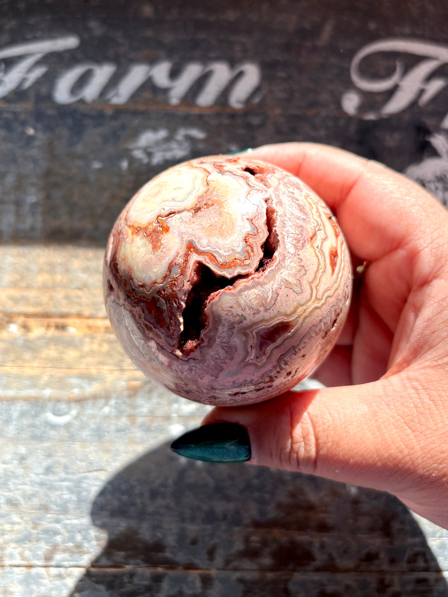 Gorgeous Pink Lace Agate Sphere from Indonesia