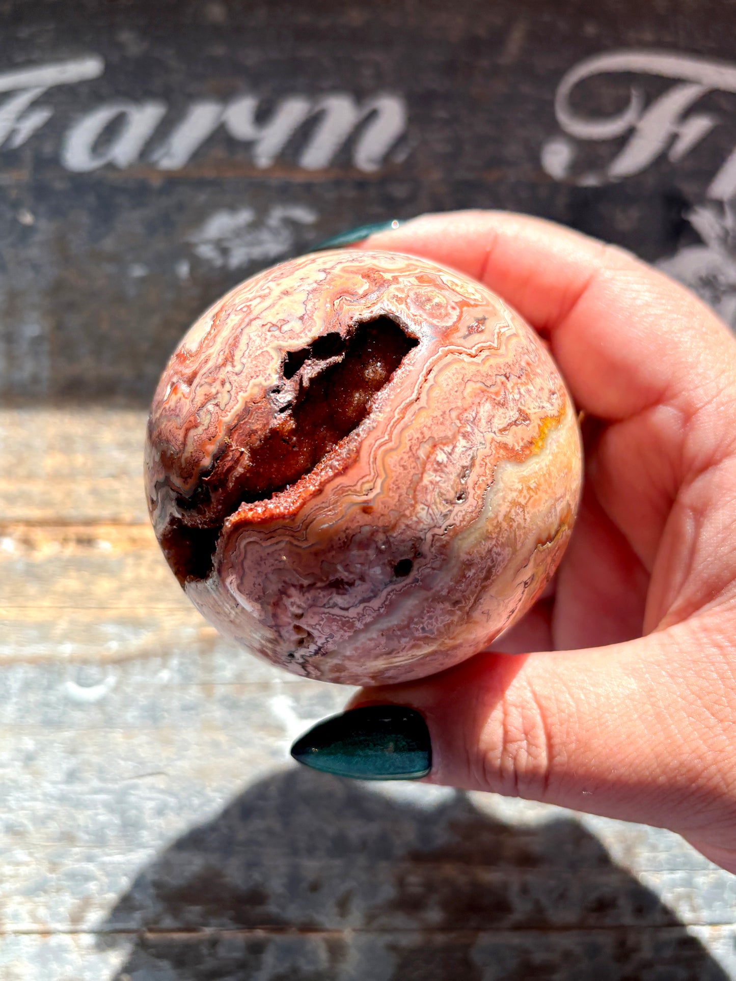 Gorgeous Pink Lace Agate Sphere from Indonesia