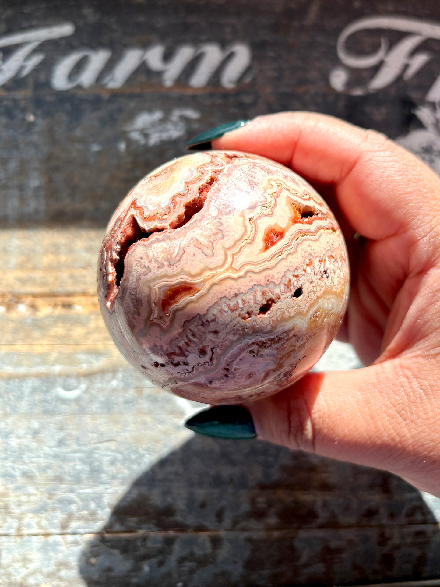 Gorgeous Pink Lace Agate Sphere from Indonesia