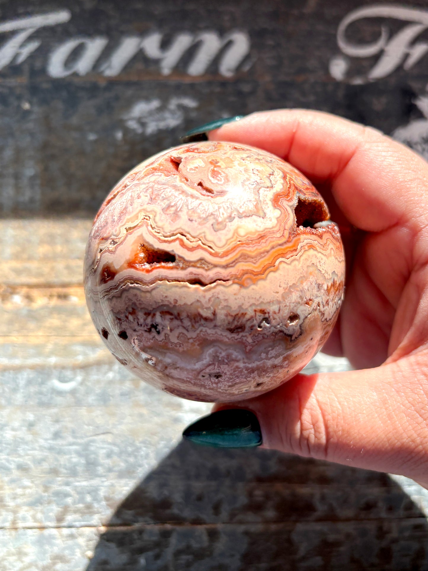 Gorgeous Pink Lace Agate Sphere from Indonesia