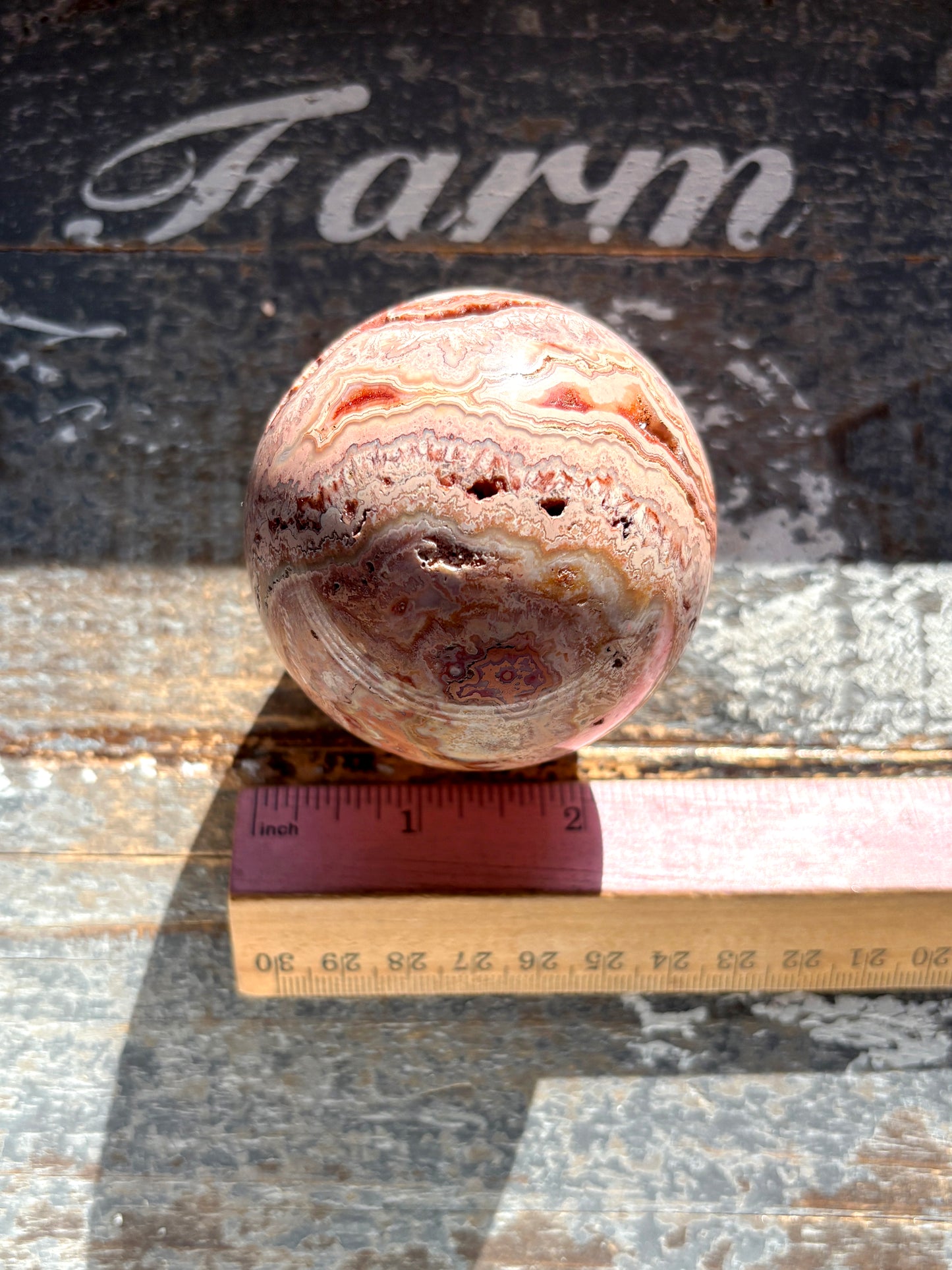 Gorgeous Pink Lace Agate Sphere from Indonesia