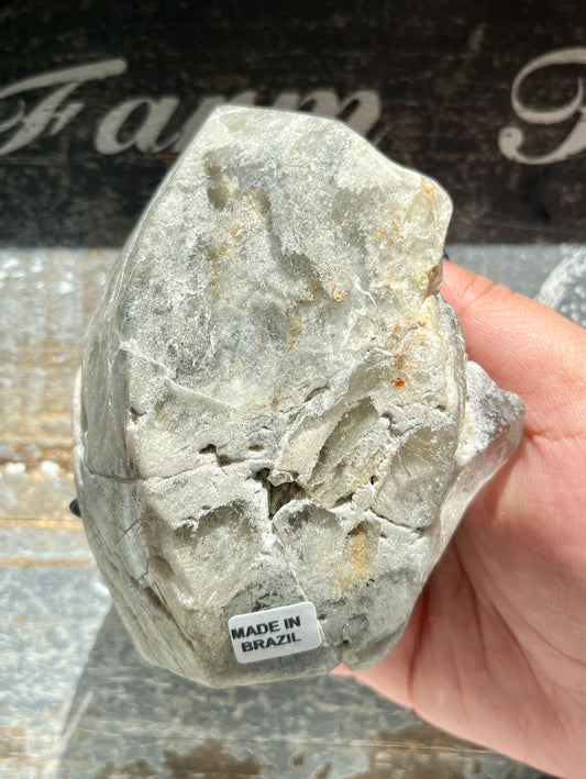 Gorgeous Garden Quartz Half Raw Half Polished Flame from Brazil *Tucson Exclusive*