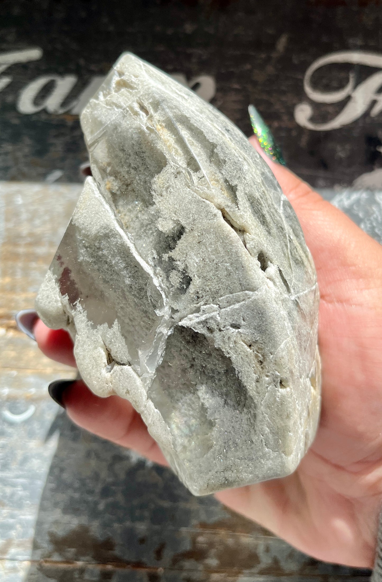 Gorgeous Garden Quartz Half Raw Half Polished Flame from Brazil *Tucson Exclusive*