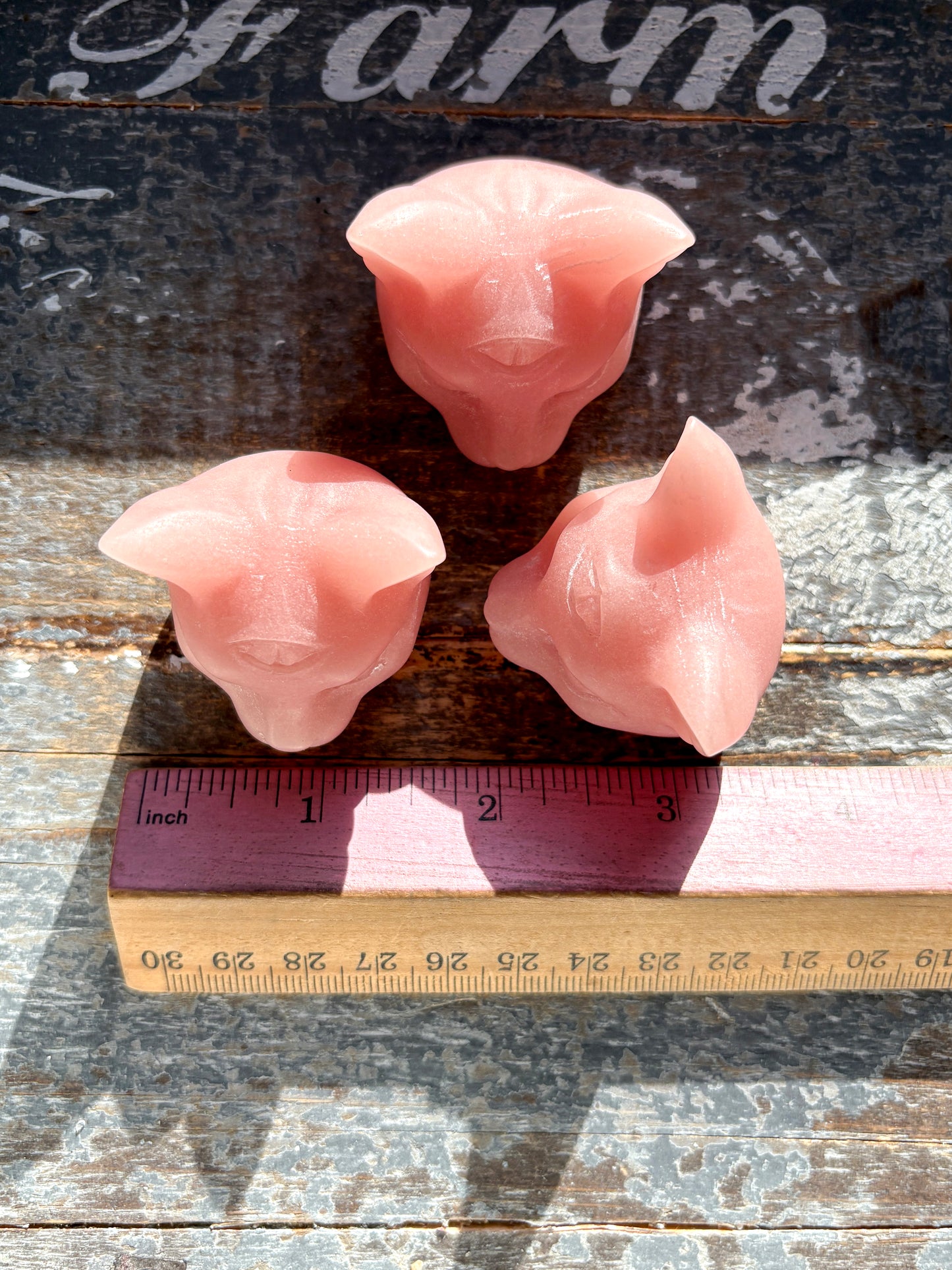 One (1) Pink Opal Cat Head from Australia