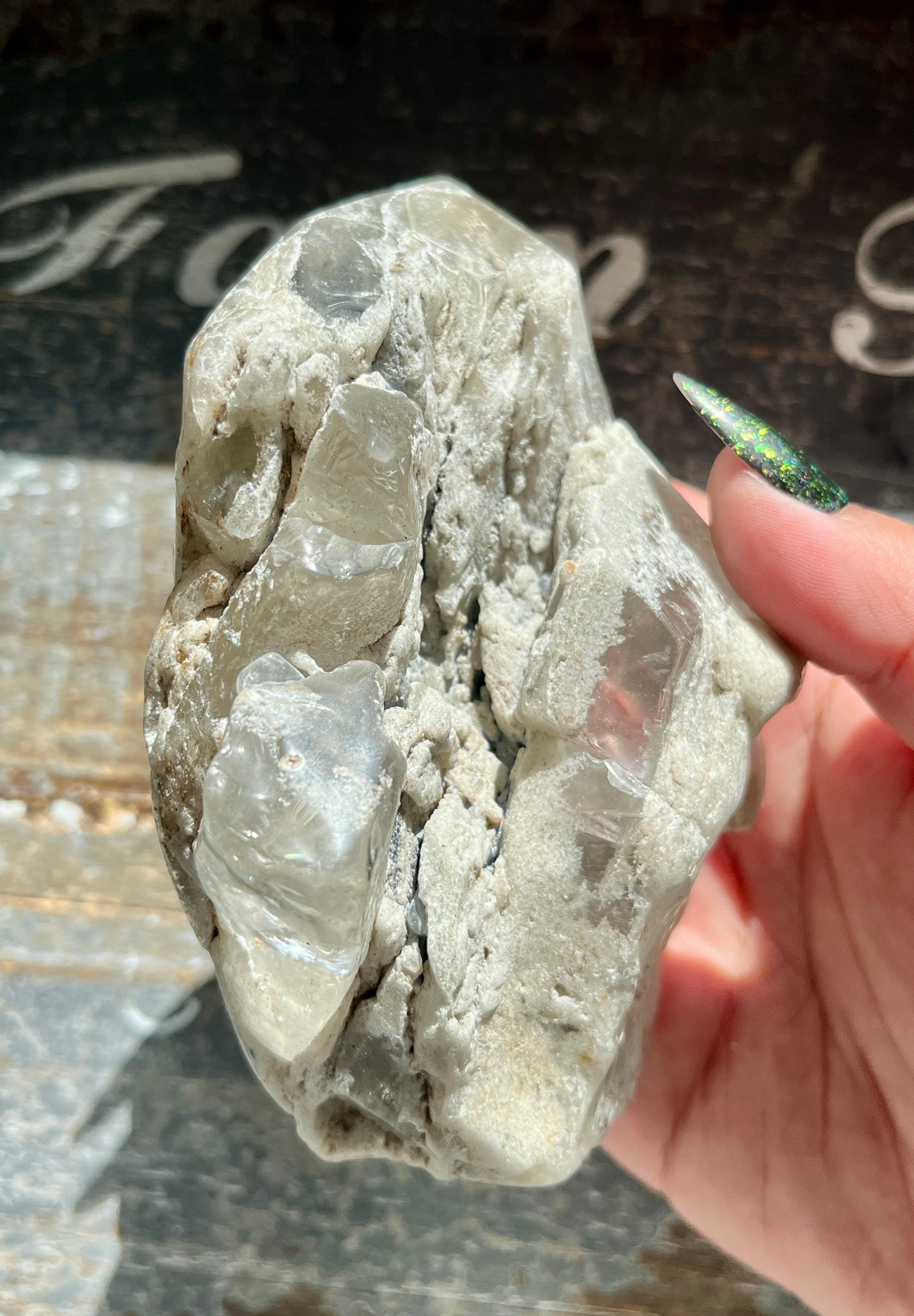 Gorgeous Garden Quartz Half Raw Half Polished Flame from Brazil *Tucson Exclusive*