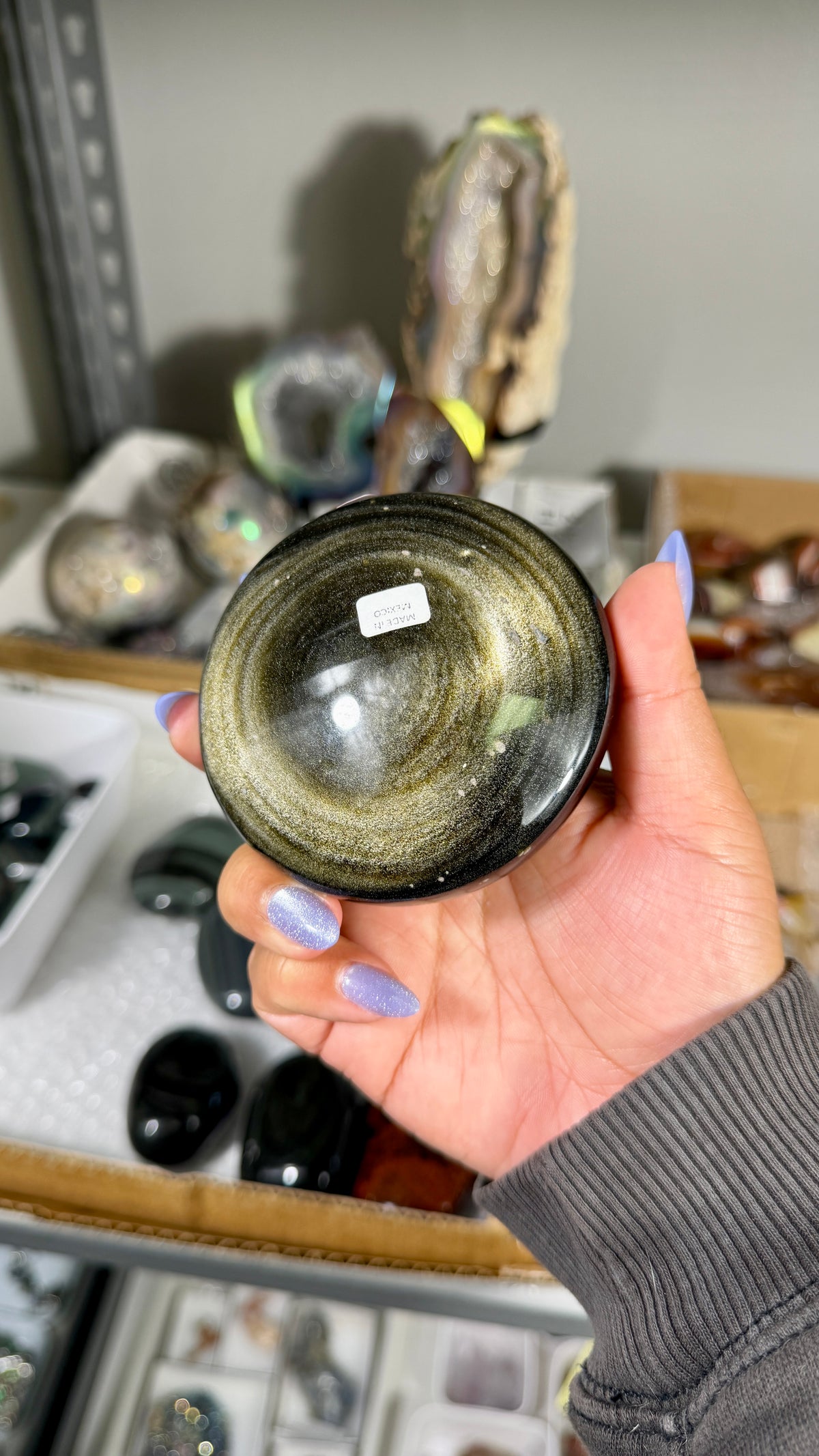 Gorgeous Gold Sheen Obsidian Round Freeform | Opt 86