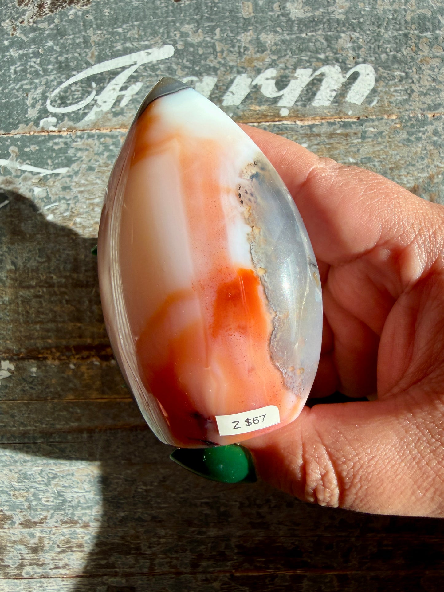 Gorgeous Carnelian + Orca Agate Flame | Opt Z