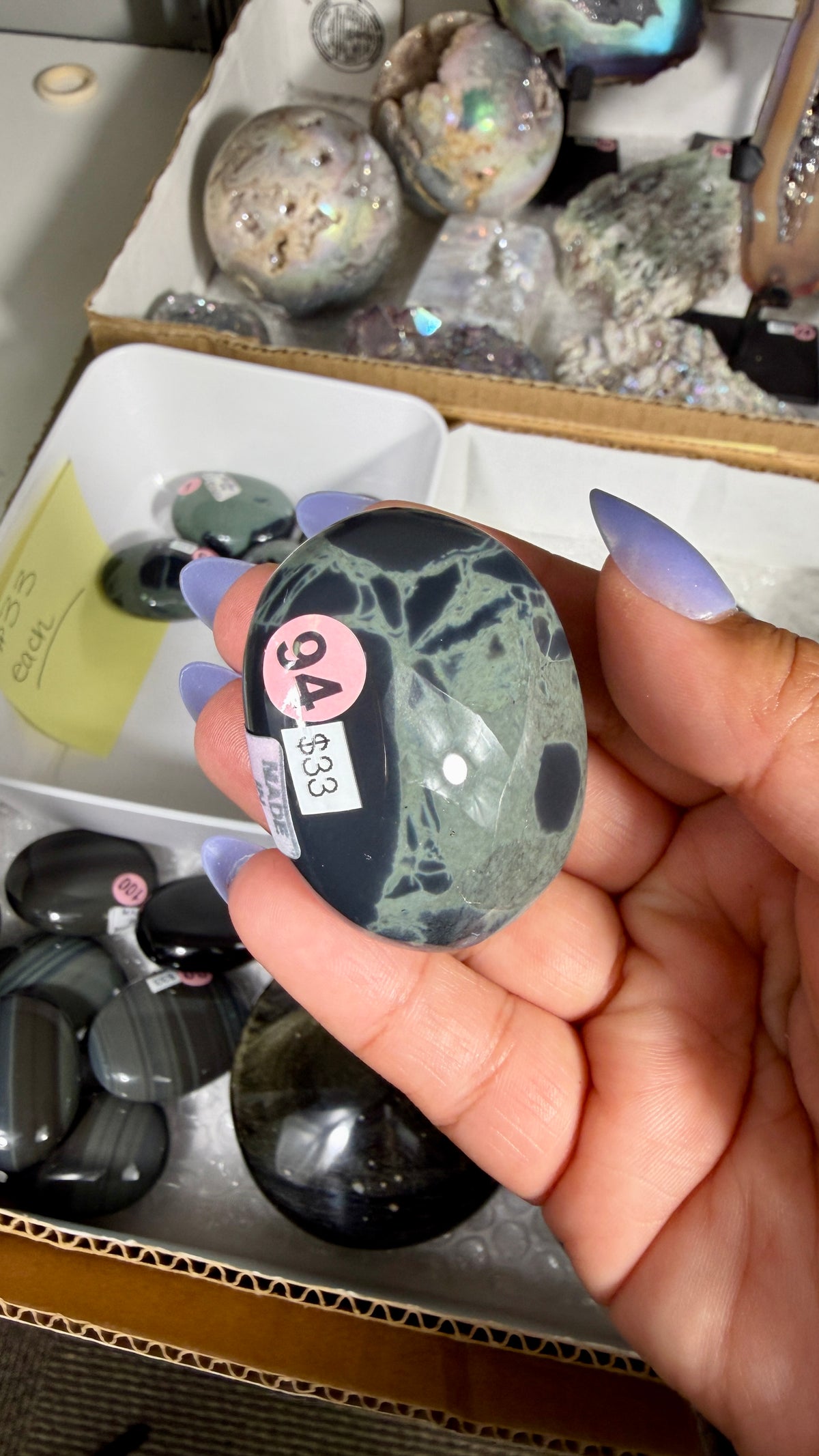 Gorgeous Spider Web Obsidian Mini Palm Stone | Opt 94