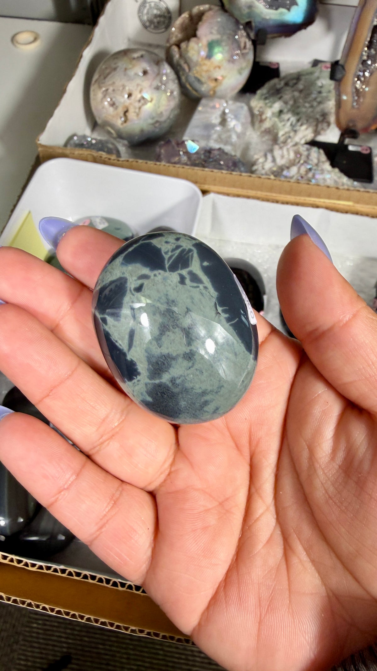 Gorgeous Spider Web Obsidian Mini Palm Stone | Opt 94
