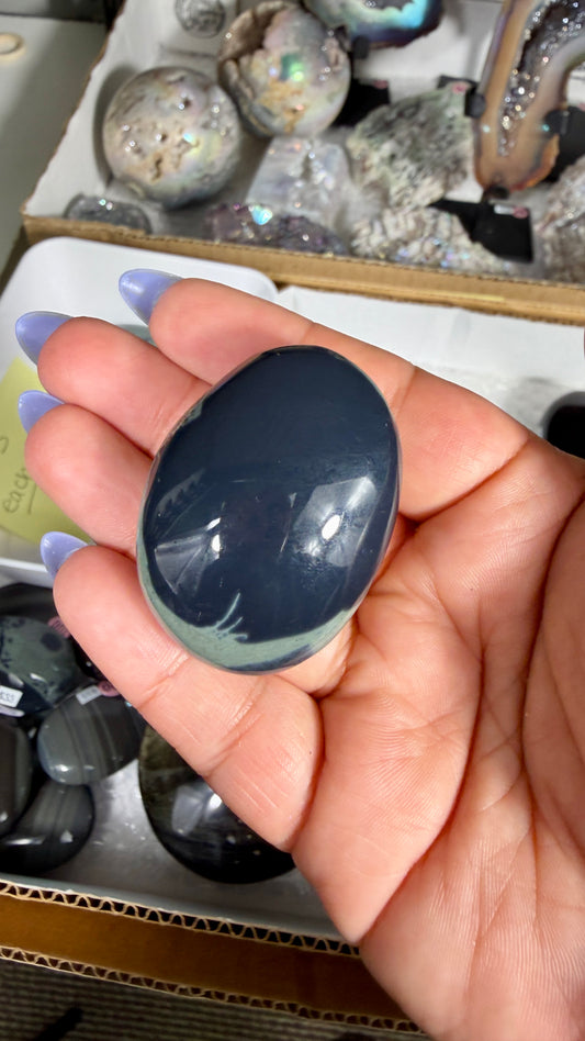 Gorgeous Spider Web Obsidian Mini Palm Stone | Opt 99