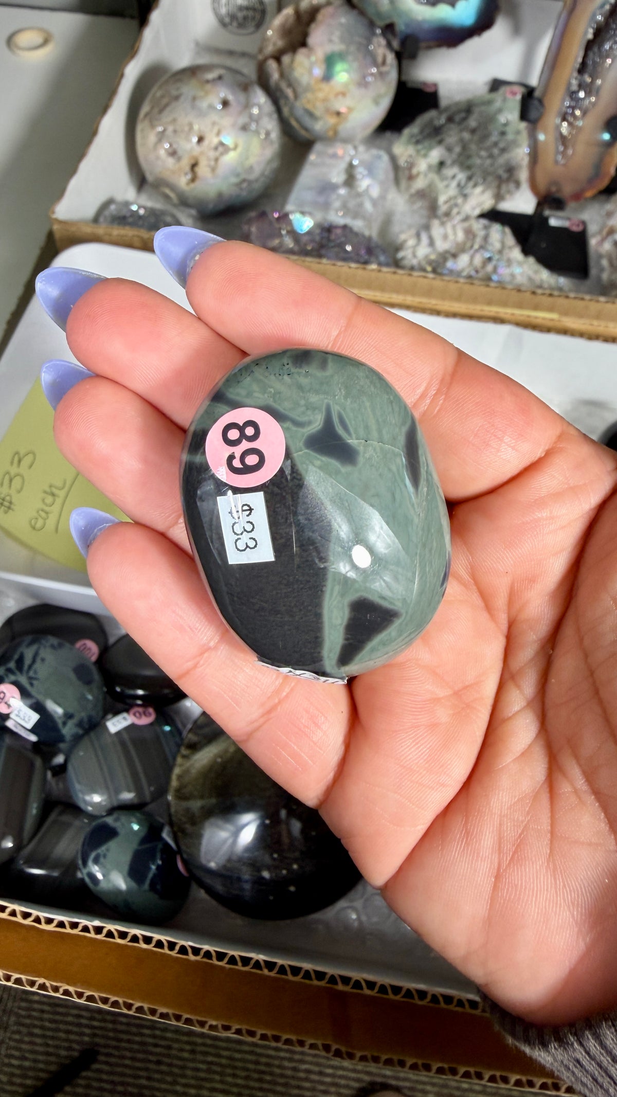 Gorgeous Spider Web Obsidian Mini Palm Stone | Opt 89