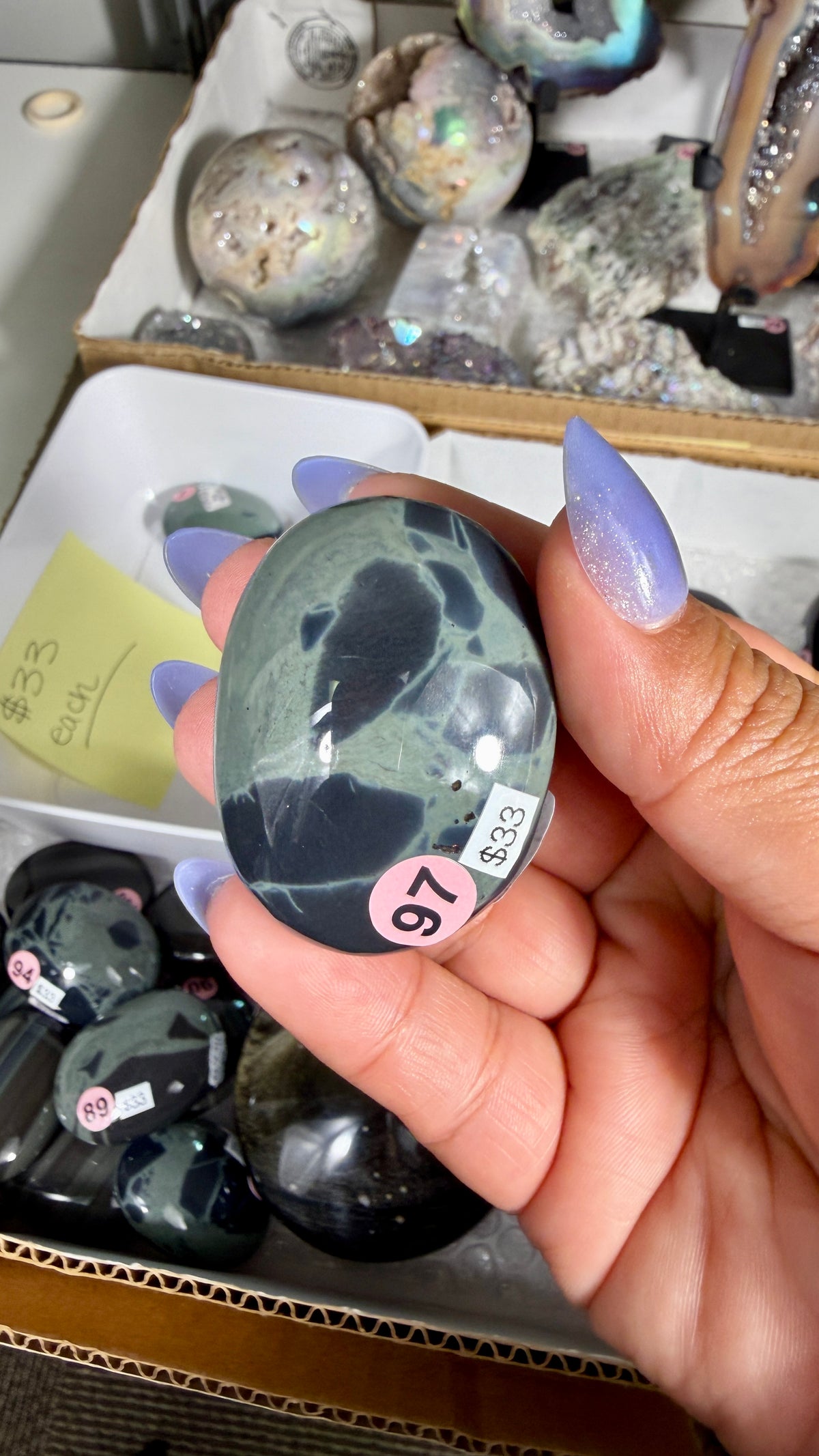 Gorgeous Spider Web Obsidian Mini Palm Stone | Opt 97