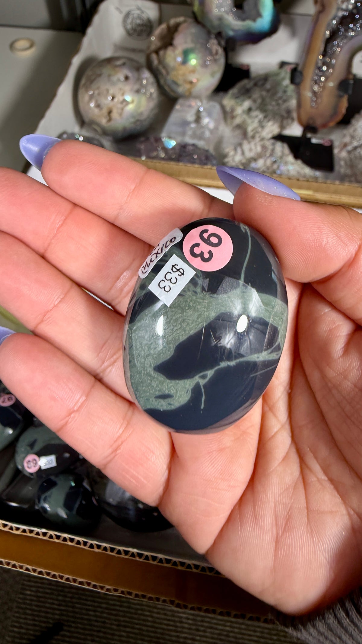 Gorgeous Spider Web Obsidian Mini Palm Stone | Opt 93