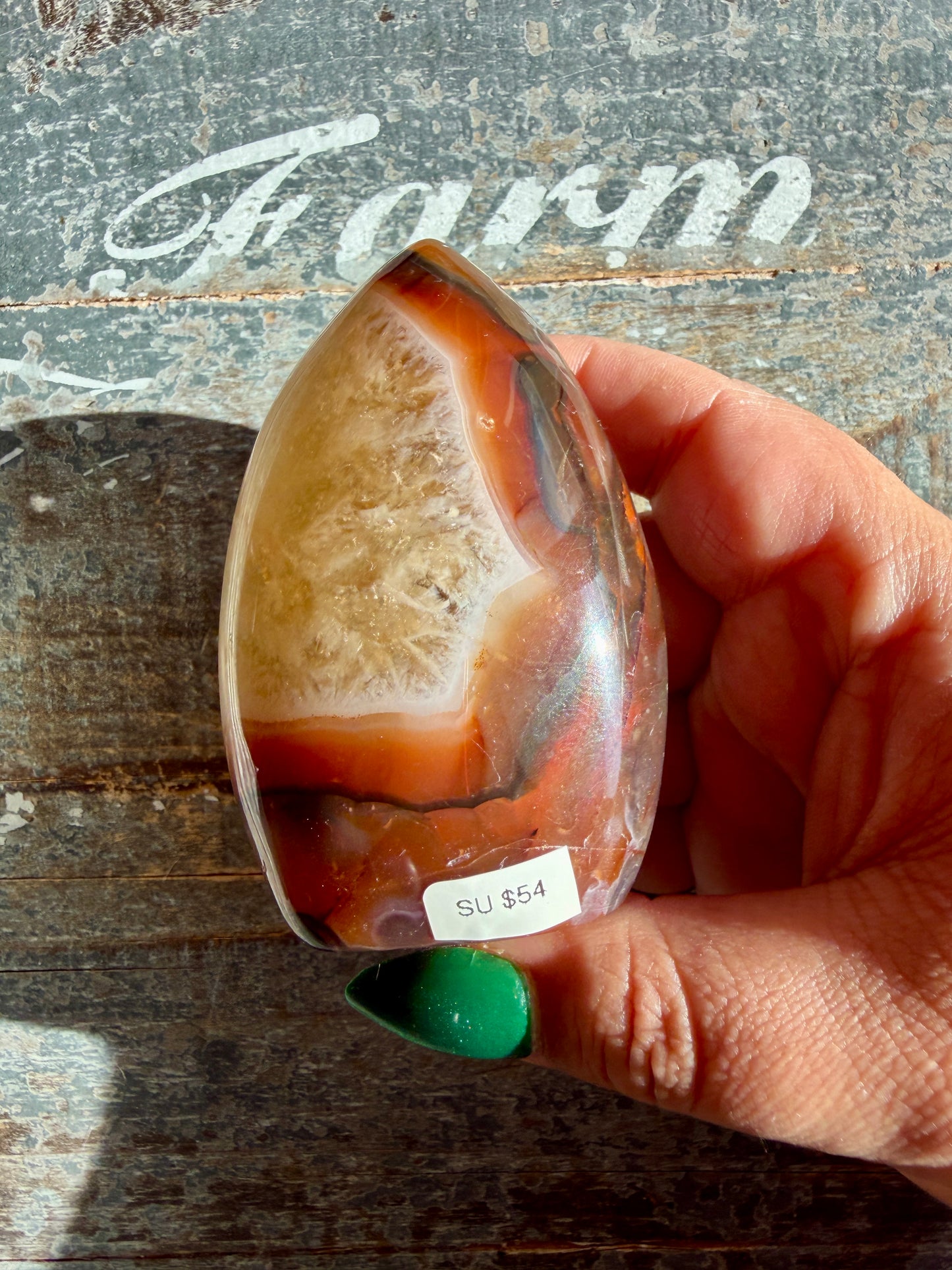 Gorgeous Carnelian + Orca Agate Flame | Opt SU