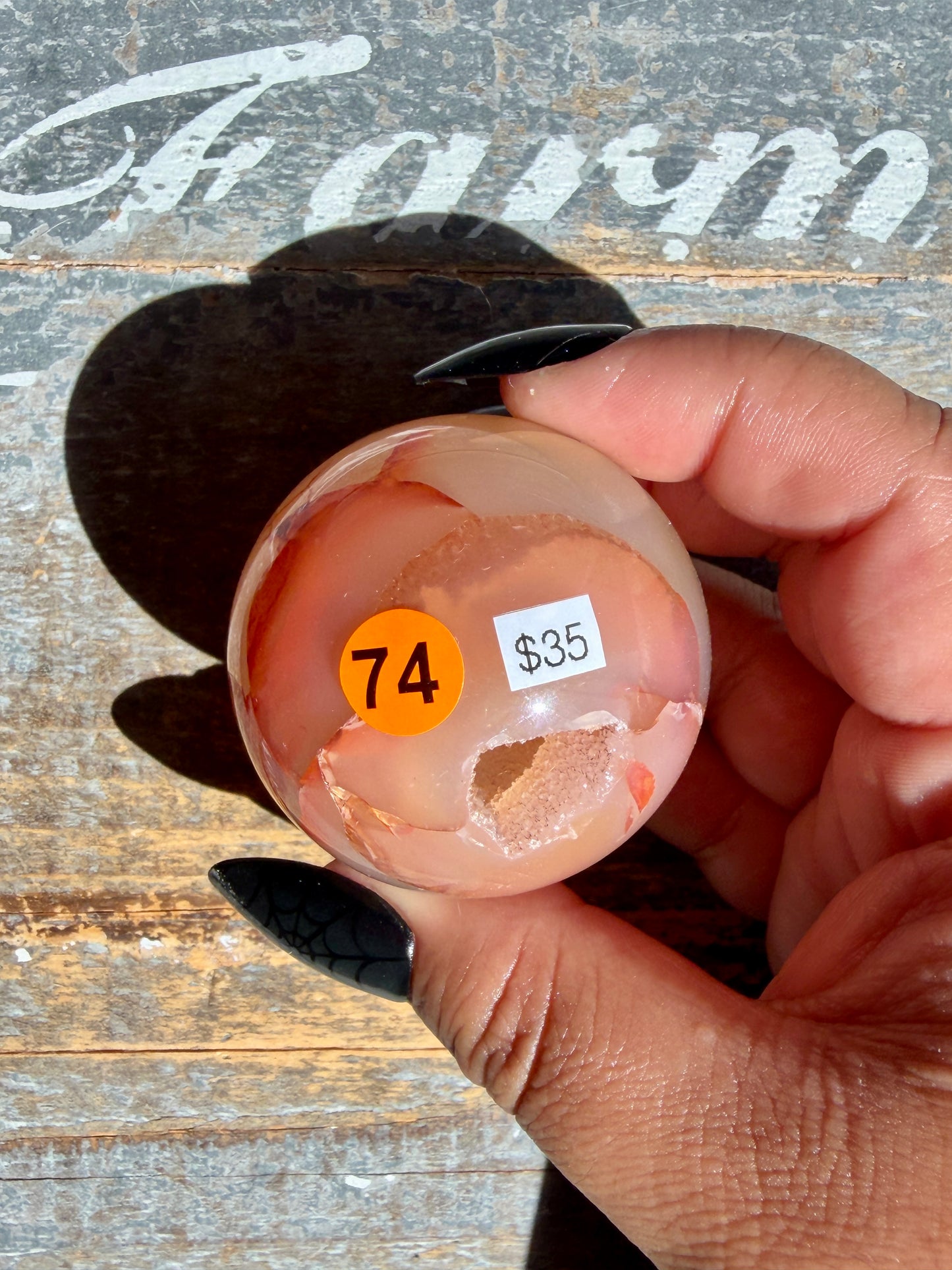 Gorgeous Druzy Carnelian Sphere | Opt 74