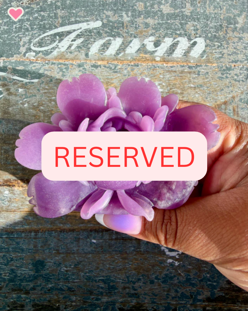 !! RESERVED FOR MONTANNA F!! Gorgeous Hand Carved Lepidolite Flower | Opt H (self standing)