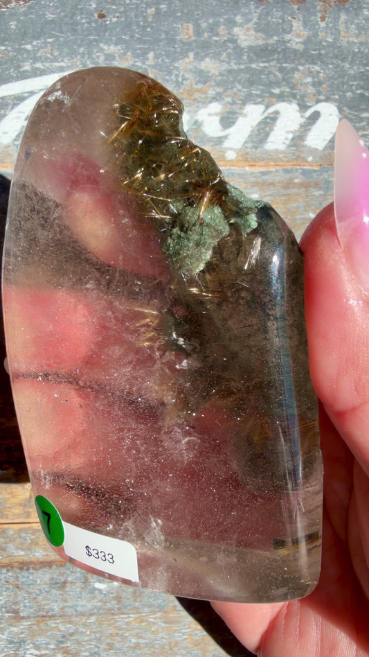 Gorgeous Himalayan Quartz with Chlorite & Rutile | India | Opt 7 (VIDEO)