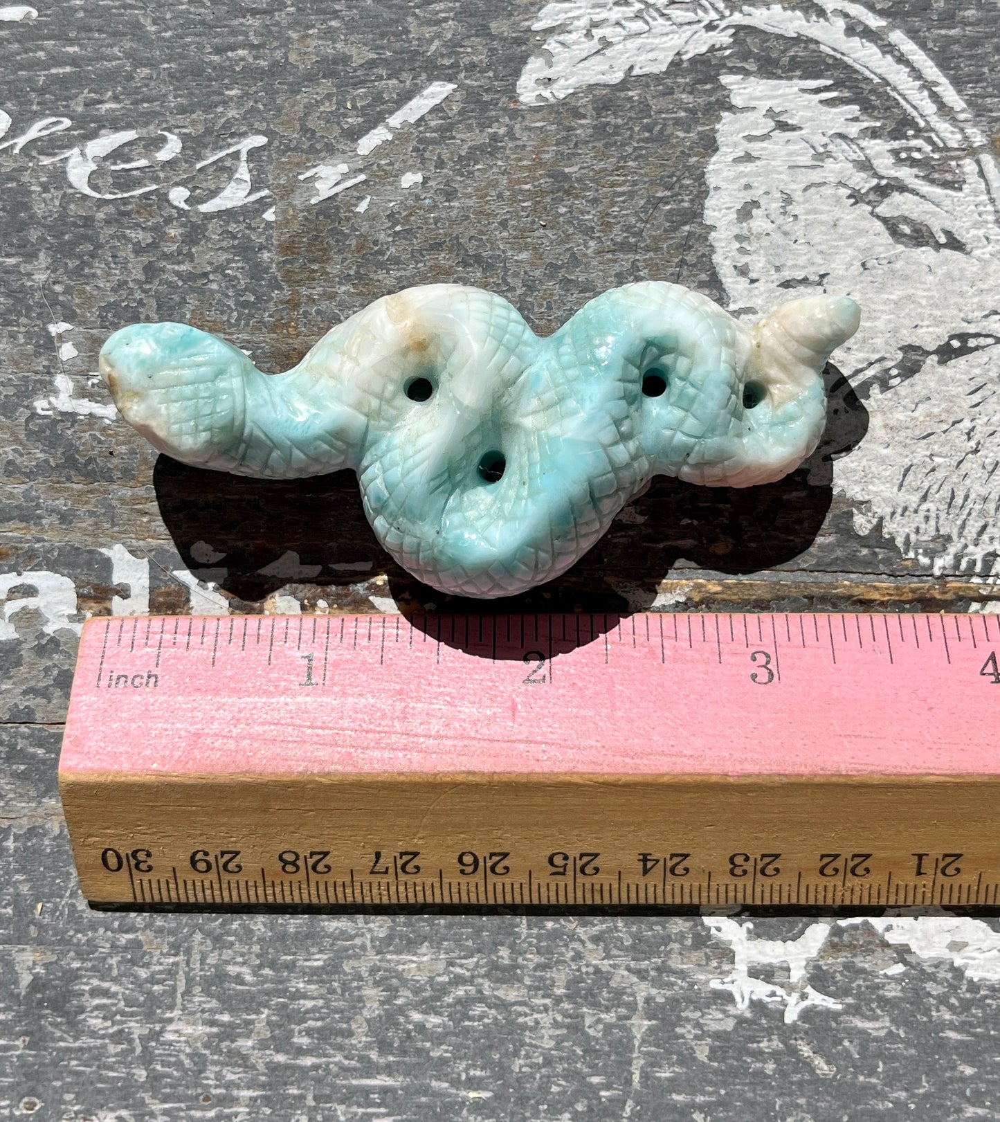 Gorgeous Hand Carved High Quality Larimar Snake from the Dominican Republic! Denver Exclusive!