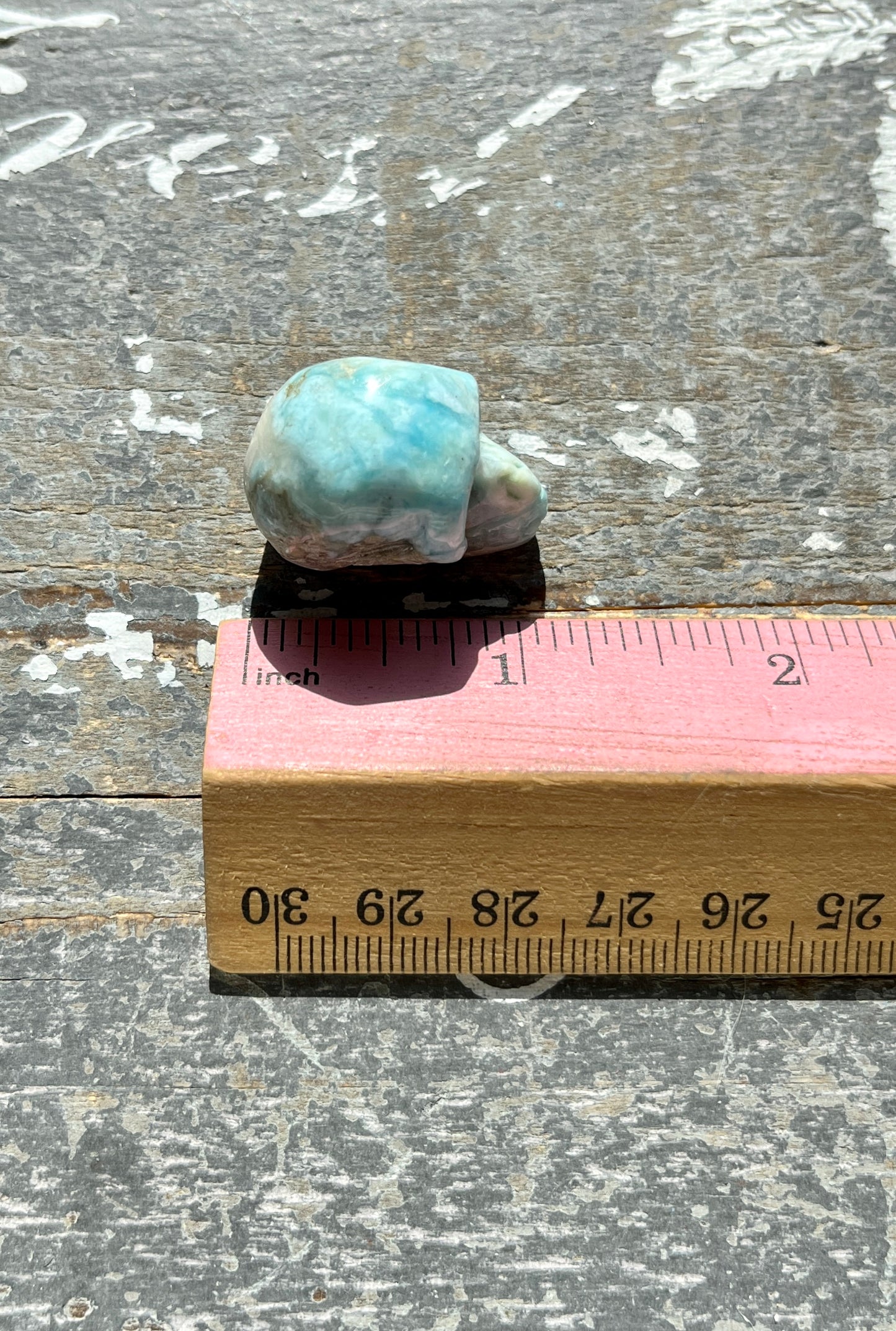 Gorgeous Larimar Hand Carved Skull from the Dominican Republic *Tucson Exclusive*