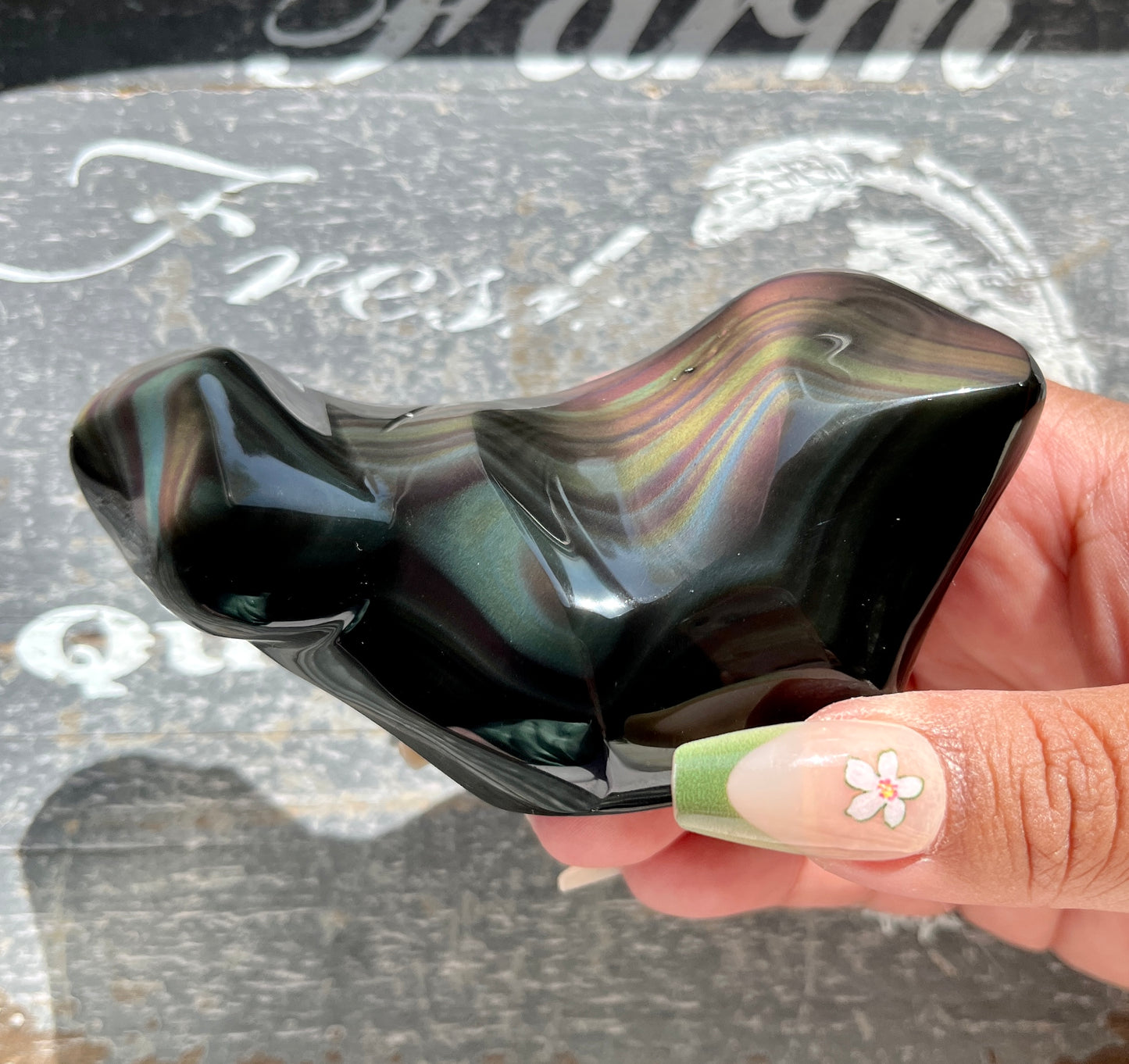 Gorgeous High Quality Rainbow Obsidian Freeform, Hand Carved in Mexico I- Denver Exclusive