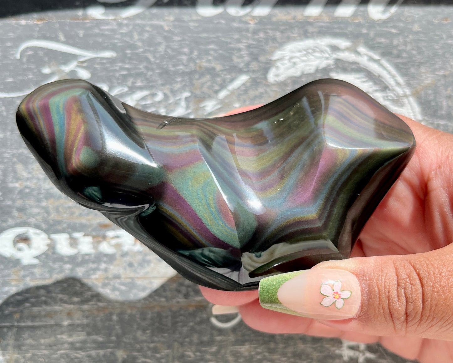 Gorgeous High Quality Rainbow Obsidian Freeform, Hand Carved in Mexico I- Denver Exclusive