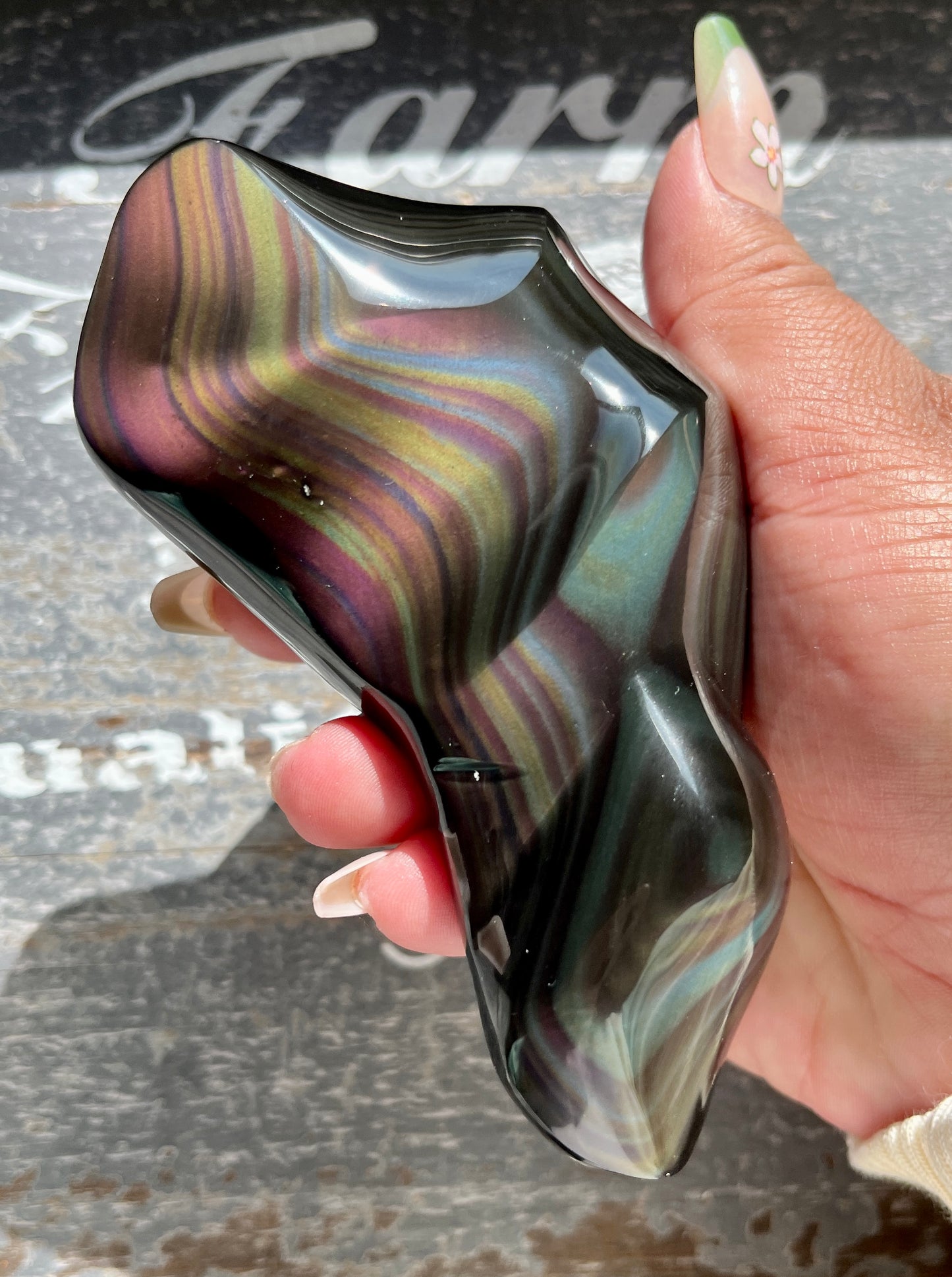 Gorgeous High Quality Rainbow Obsidian Freeform, Hand Carved in Mexico I- Denver Exclusive