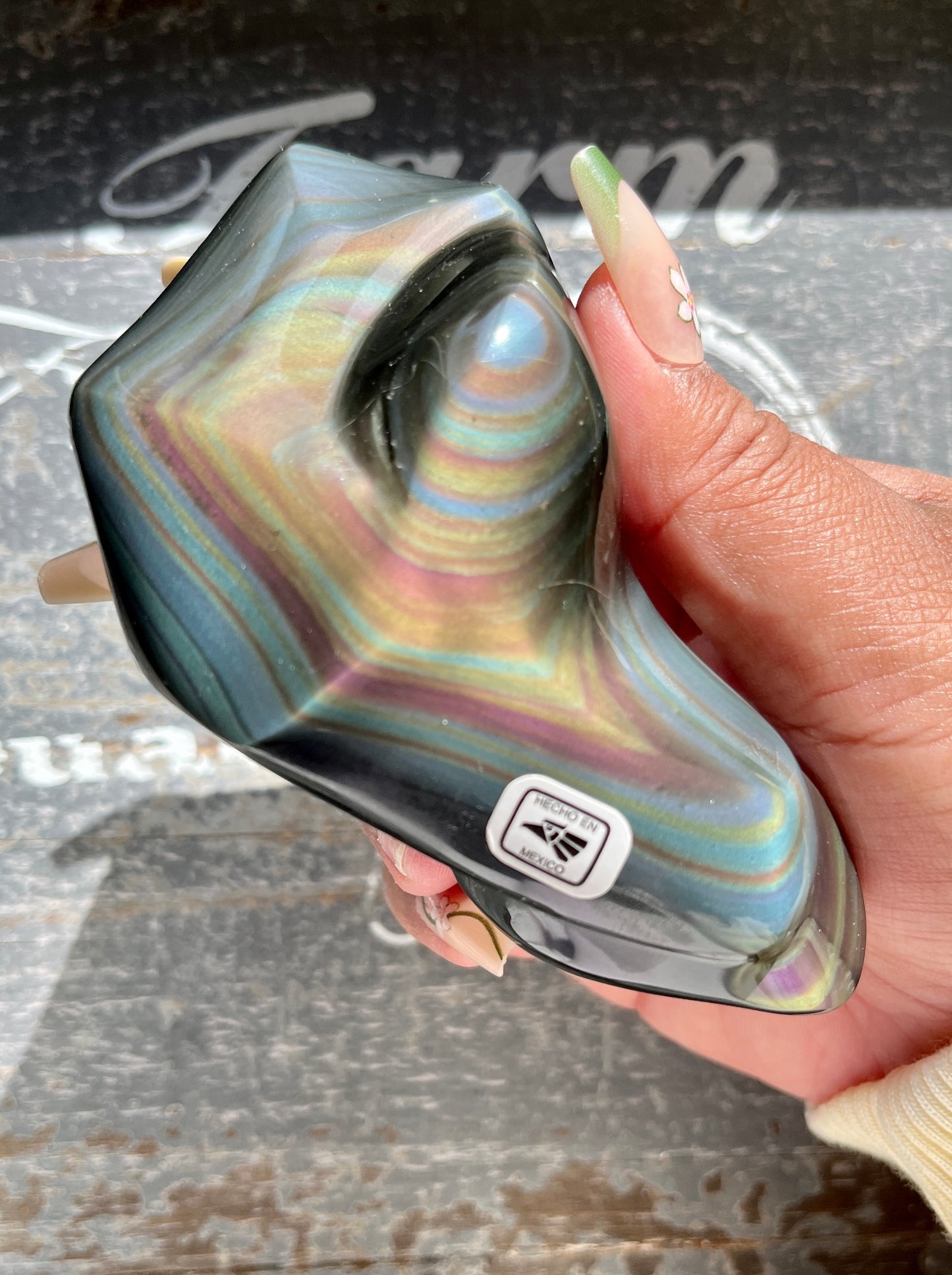 Gorgeous High Quality Rainbow Obsidian Freeform, Hand Carved in Mexico I- Denver Exclusive