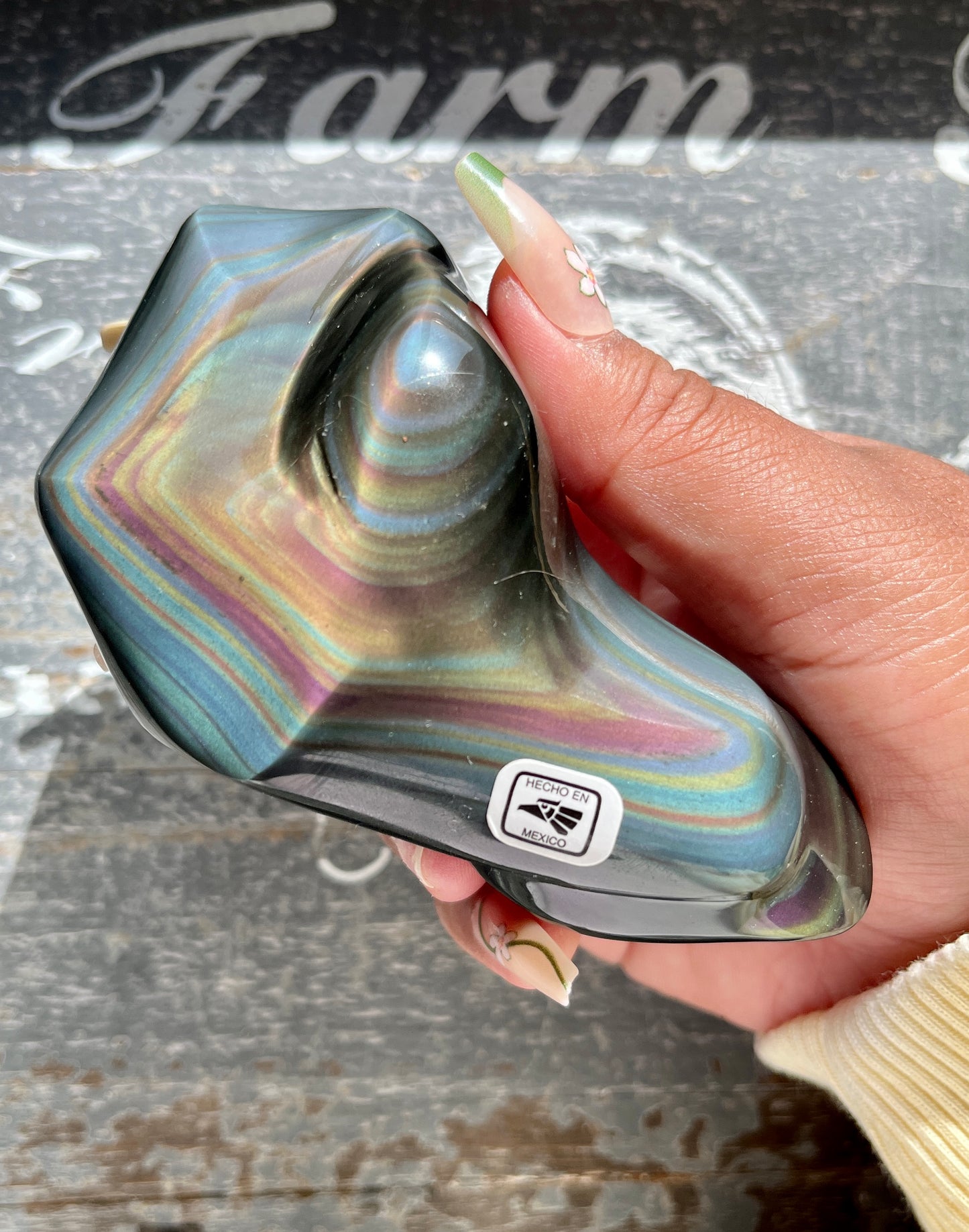 Gorgeous High Quality Rainbow Obsidian Freeform, Hand Carved in Mexico I- Denver Exclusive