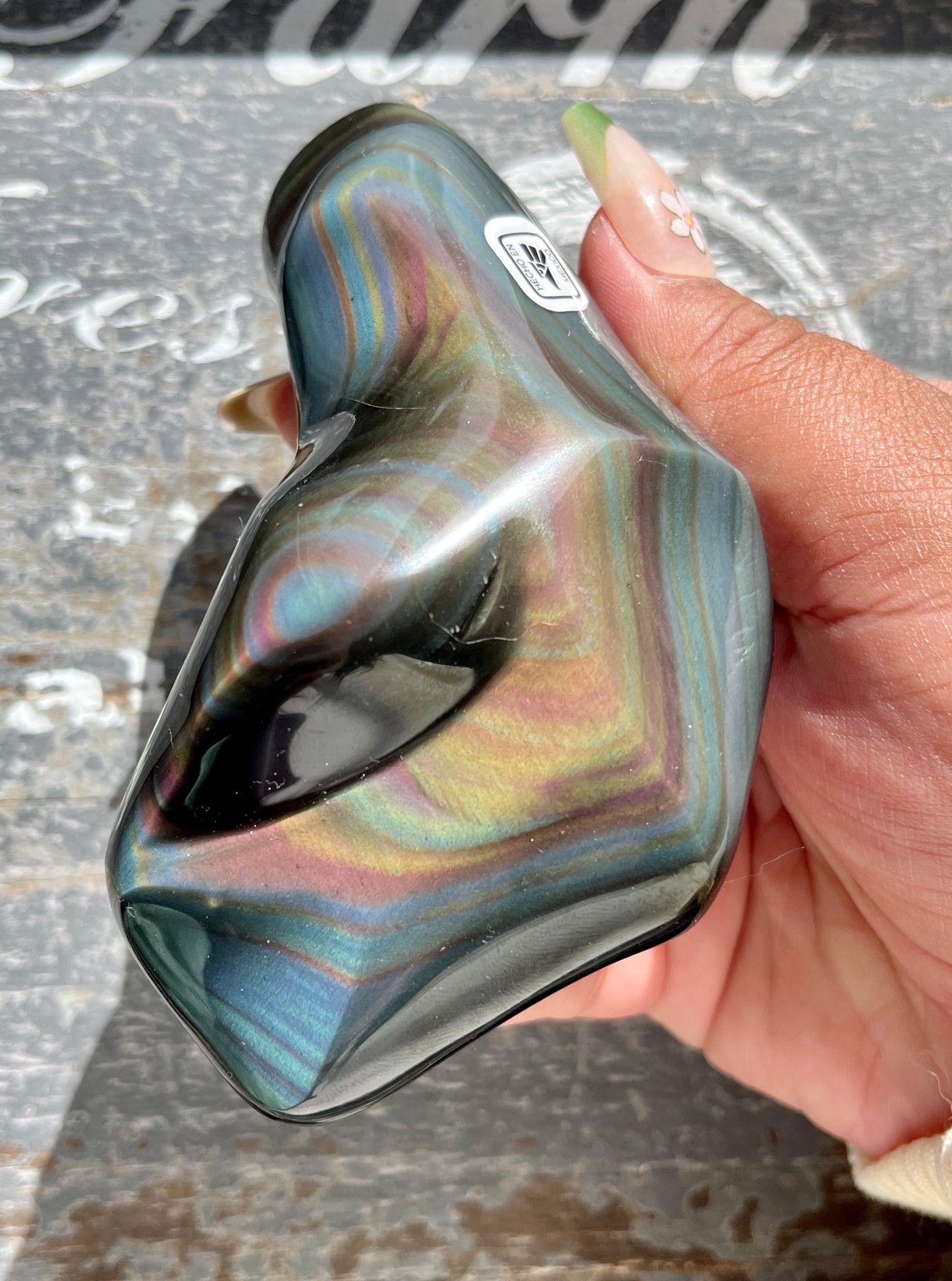 Gorgeous High Quality Rainbow Obsidian Freeform, Hand Carved in Mexico I- Denver Exclusive