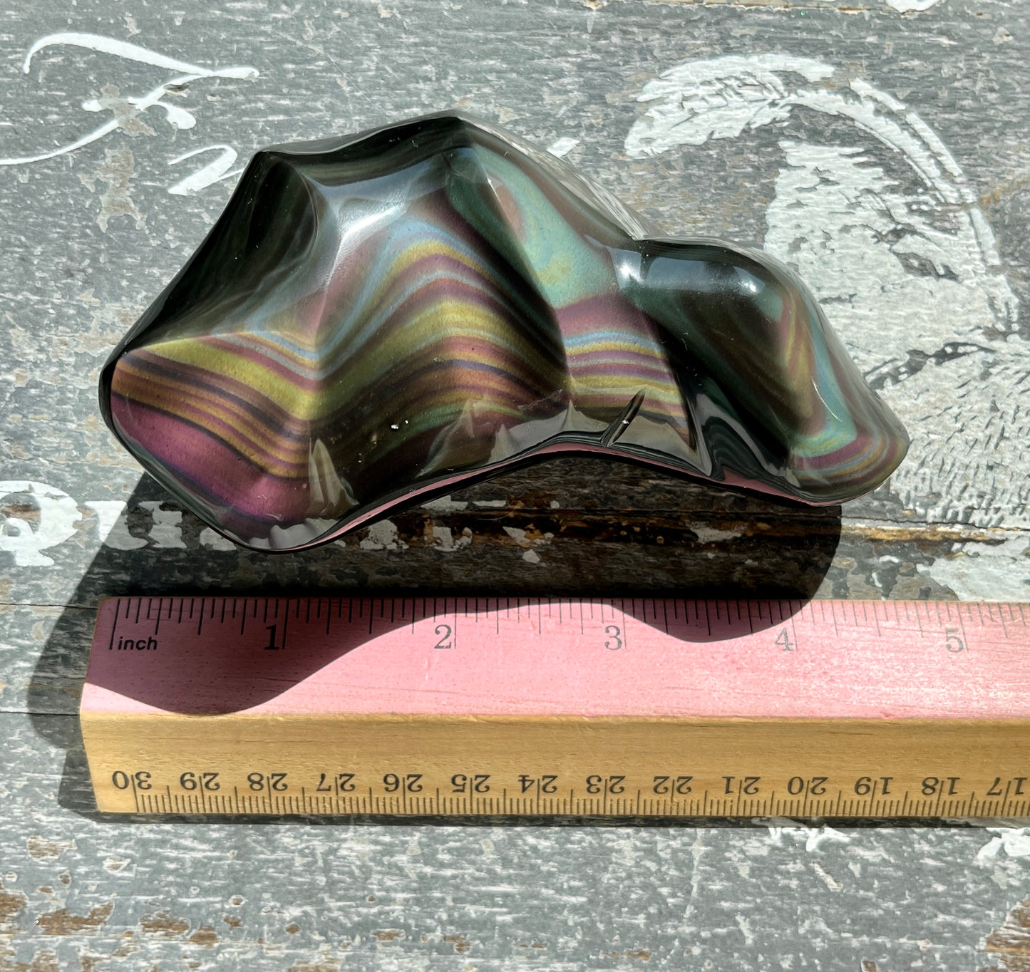 Gorgeous High Quality Rainbow Obsidian Freeform, Hand Carved in Mexico I- Denver Exclusive