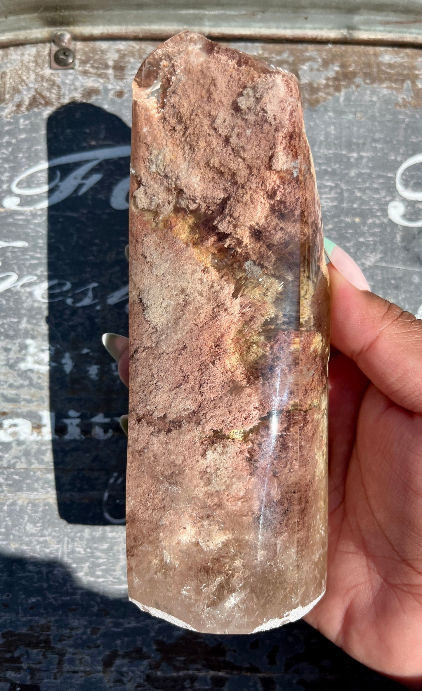 Stunning AAA Garden Quartz/Lodalite high polish Freeform from Brazil! Pink Hues!