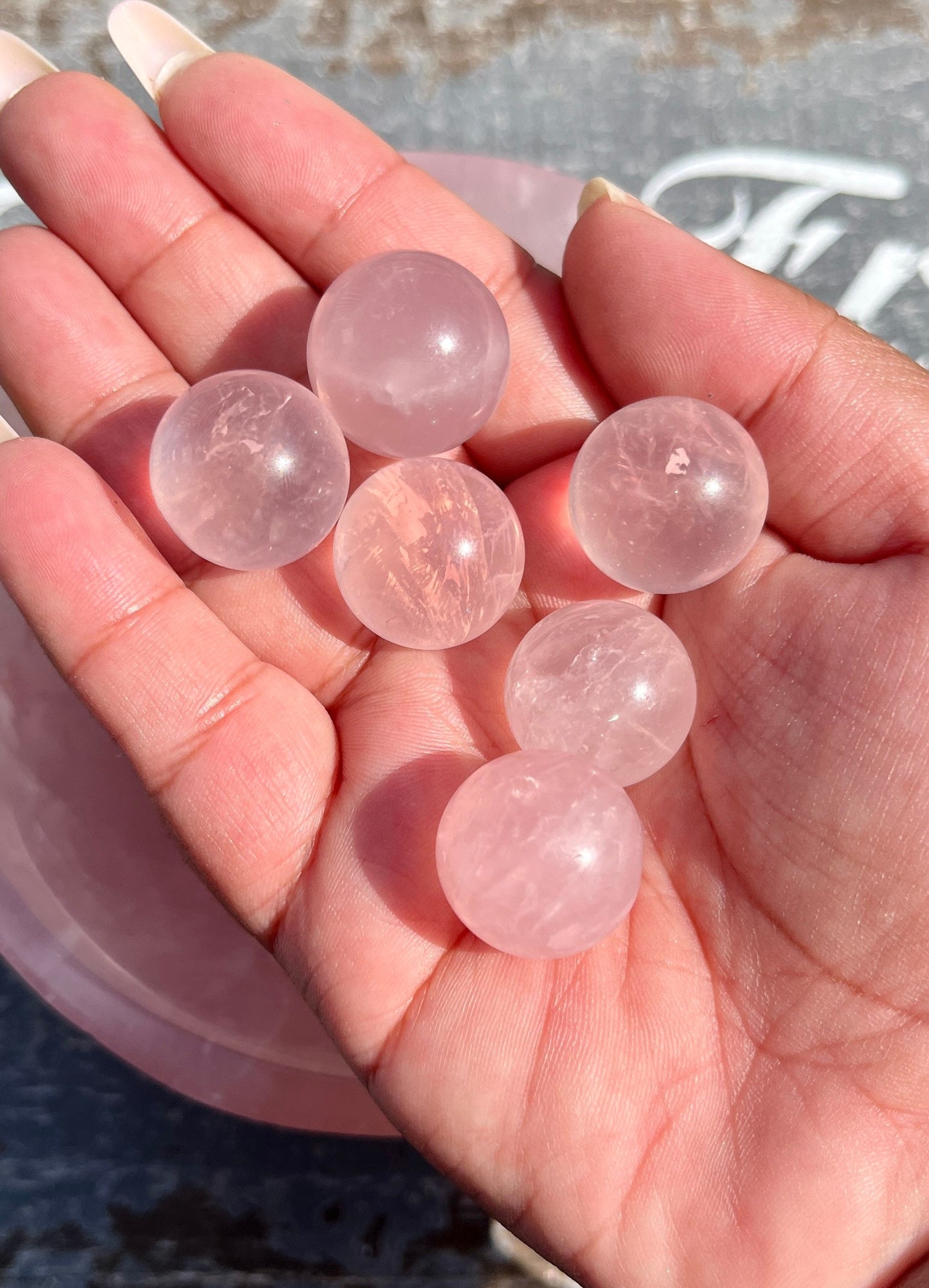 One (1) Beautiful High Grade Mini Rose Quartz Sphere