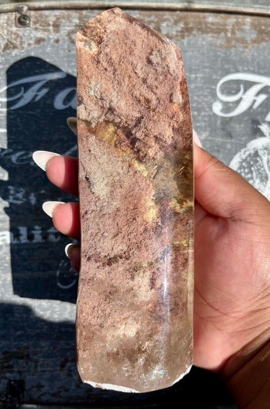 Stunning AAA Garden Quartz/Lodalite high polish Freeform from Brazil! Pink Hues!