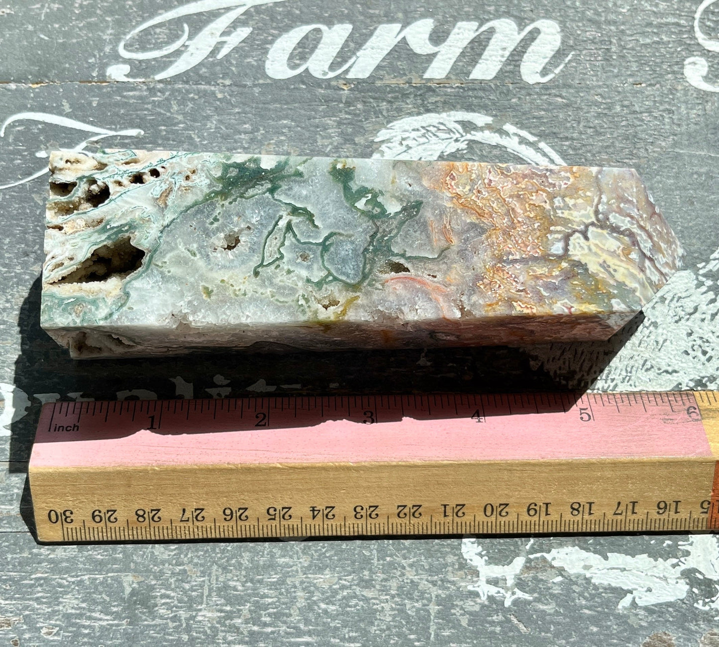 Gorgeous High Quality Colorful Moss Agate Obelisk