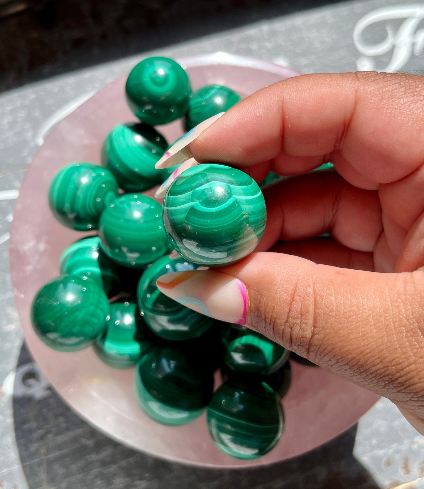 One (1) Gorgeous Mini Genuine Malachite Sphere, High Quality!