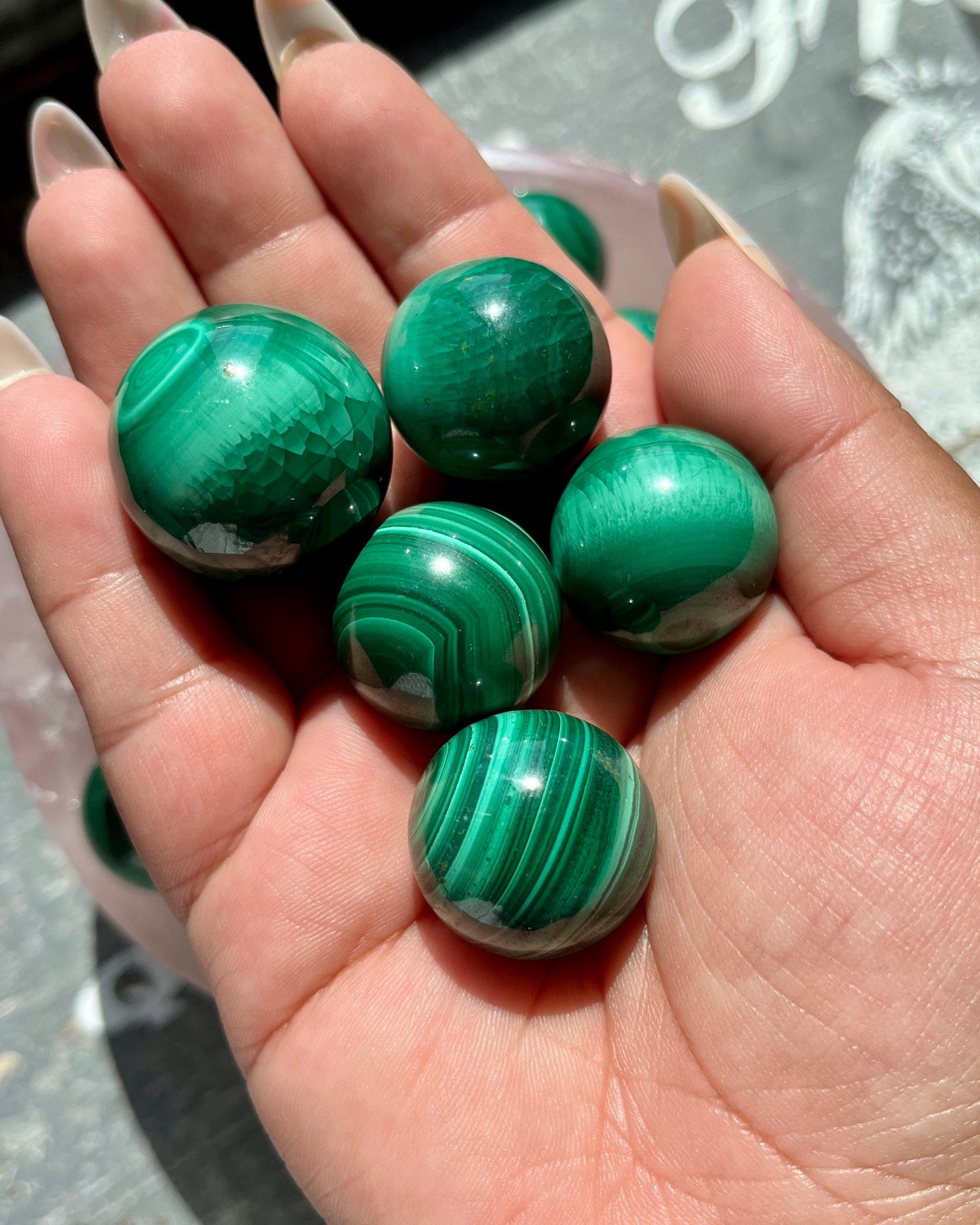 One (1) Gorgeous Mini Genuine Malachite Sphere, High Quality!