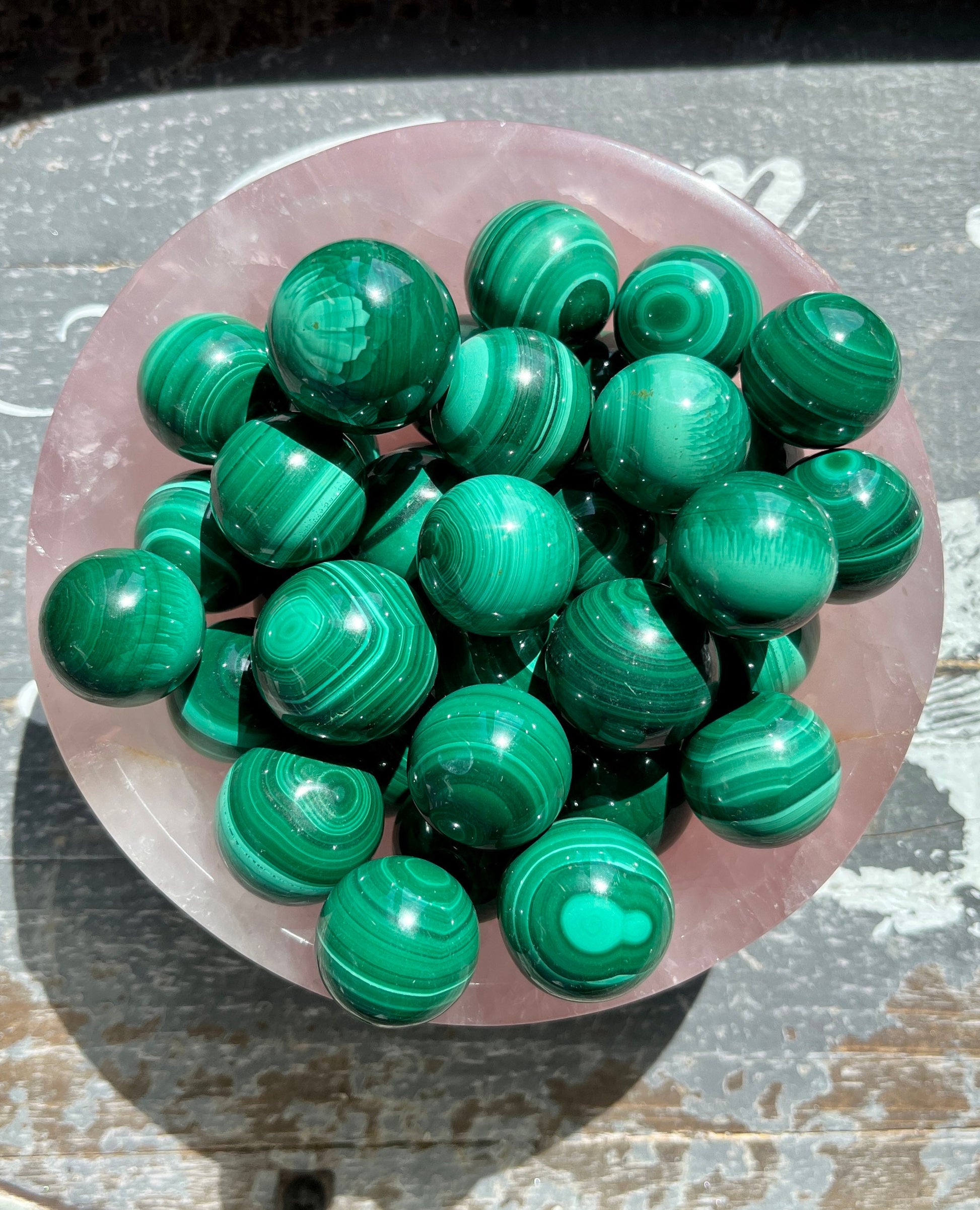 One (1) Gorgeous Mini Genuine Malachite Sphere, High Quality!